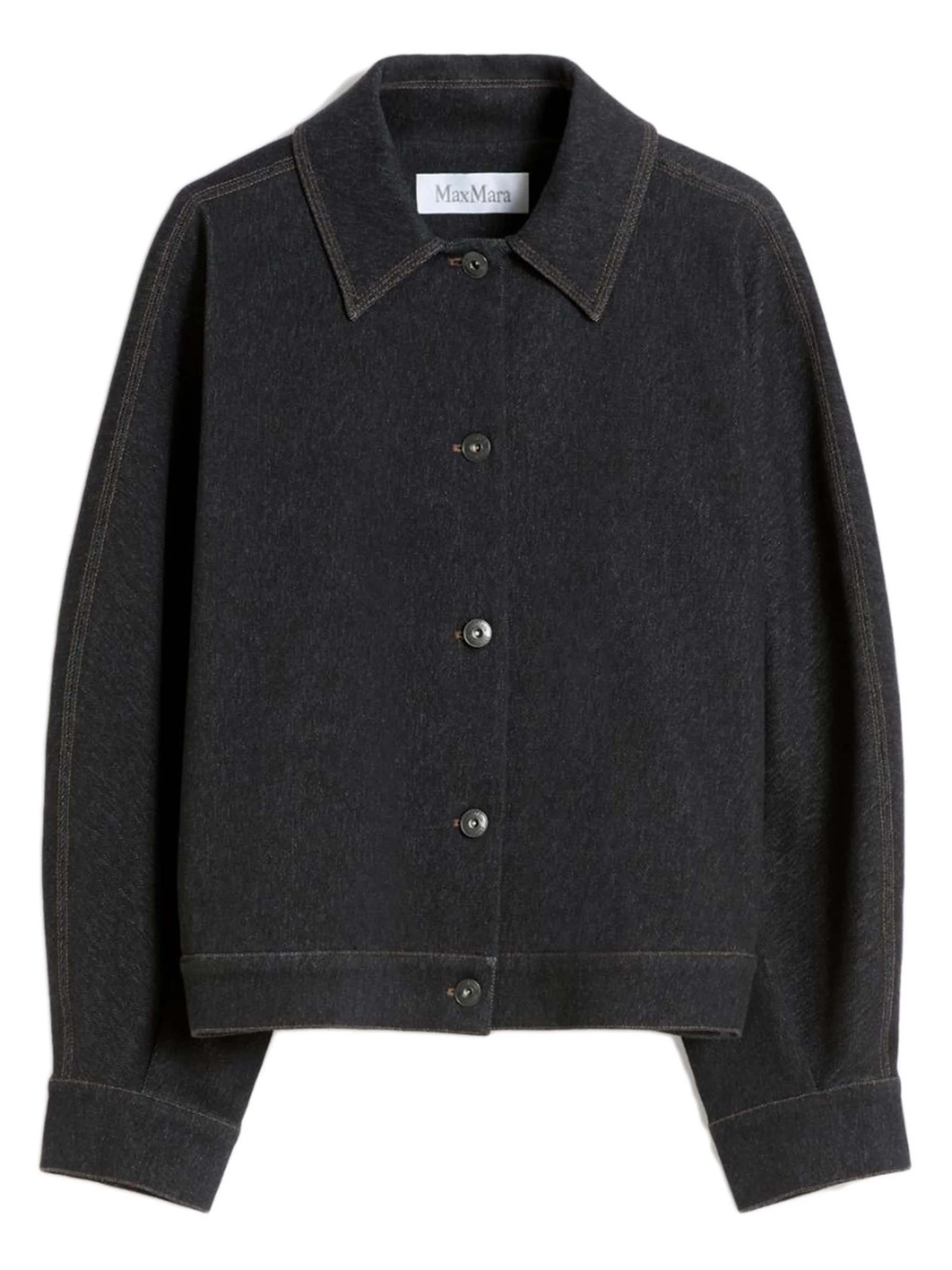 Max Mara Oversized Cotton Blend Jacket with Kimono Sleeves