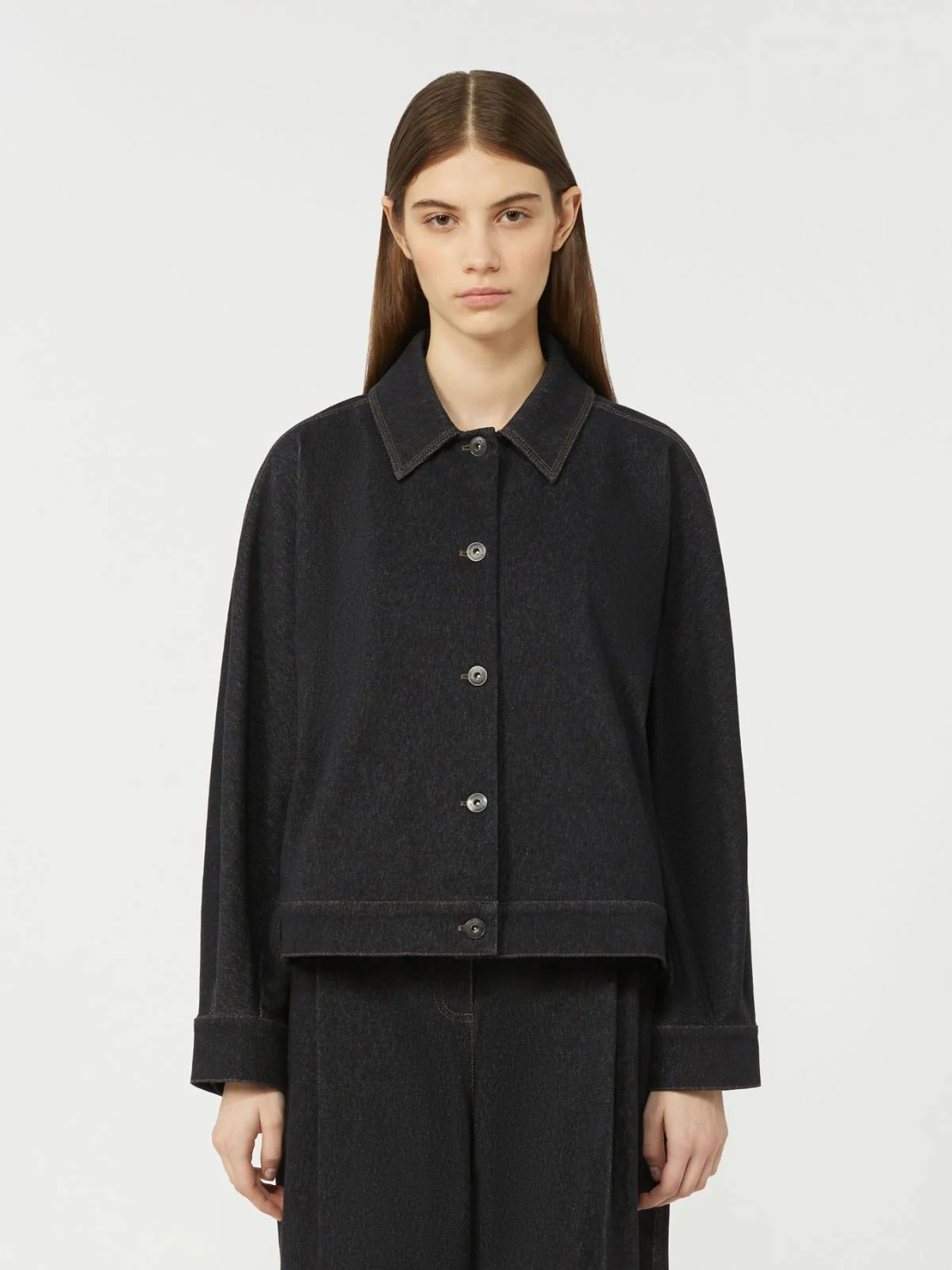 Max Mara Oversized Cotton Blend Jacket with Kimono Sleeves - Image 3