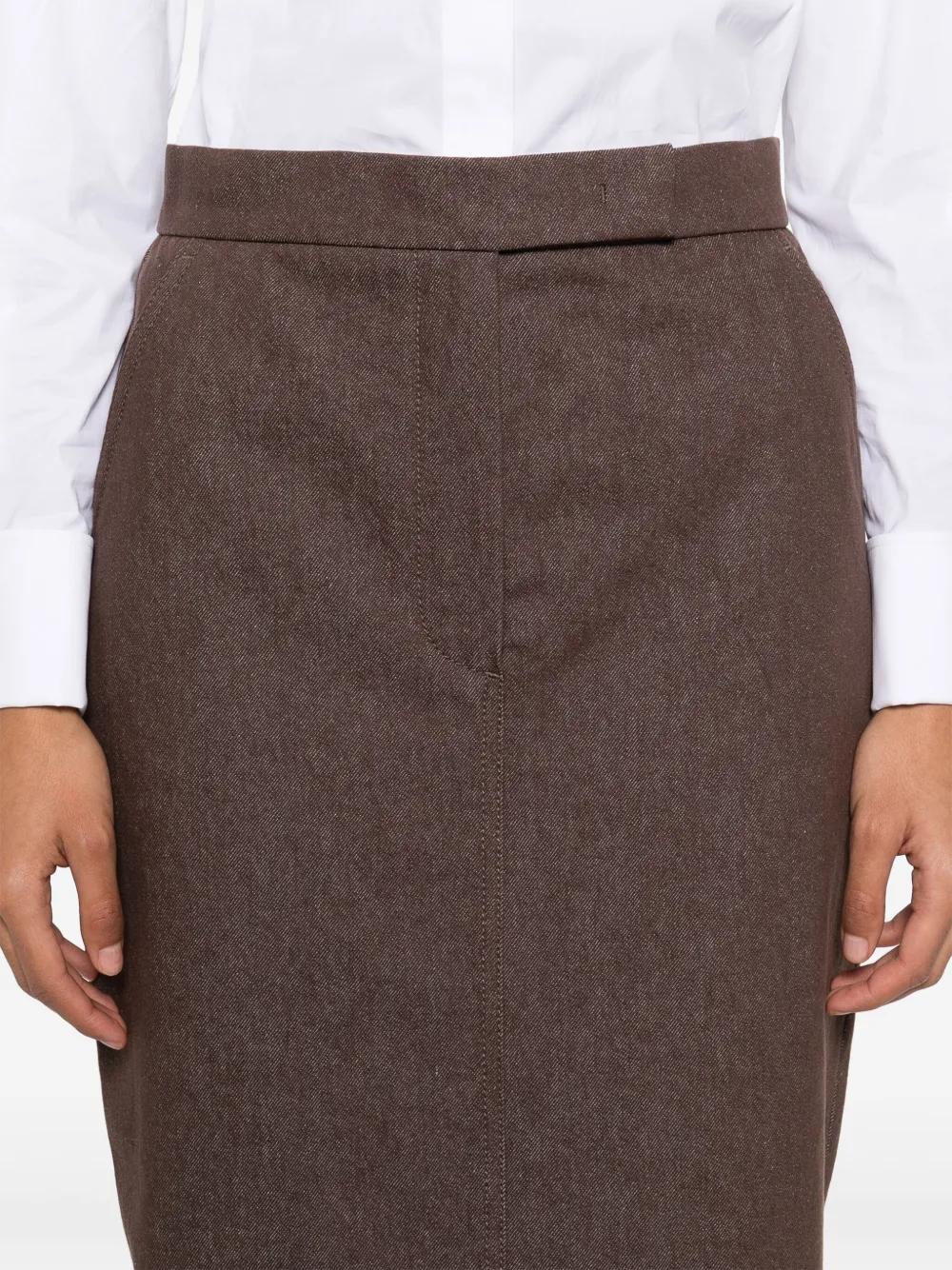 MAX MARA Pianosa Long Pencil Skirt in Denim-effect Cotton - Image 5