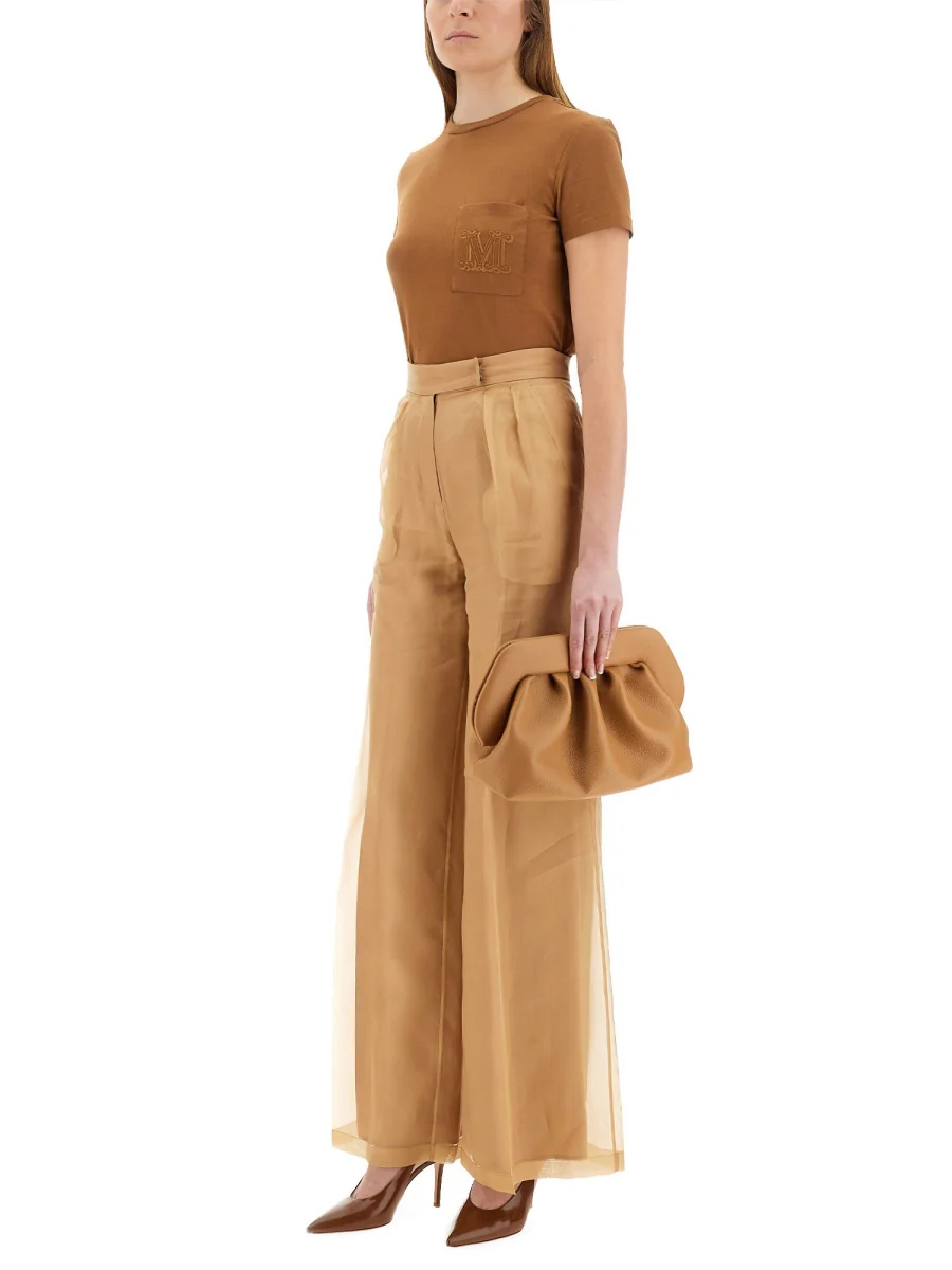 MAX MARA Printed Wide-Leg Silk Trousers - Image 4
