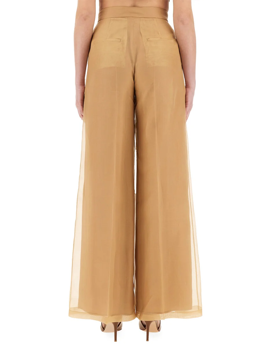 MAX MARA Printed Wide-Leg Silk Trousers - Image 6