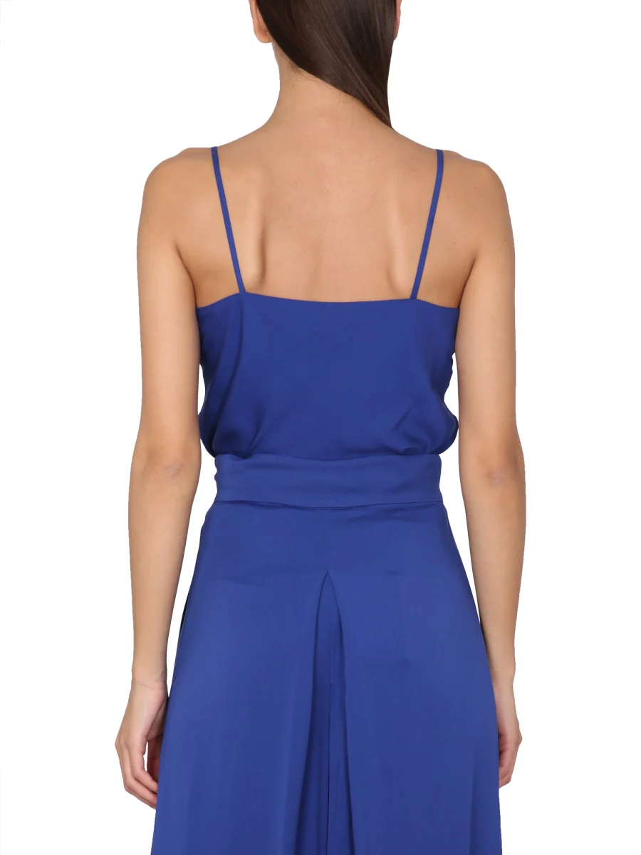 Max Mara Silk Charmeuse Tuxedo Top with Thin Epaulettes - Image 3