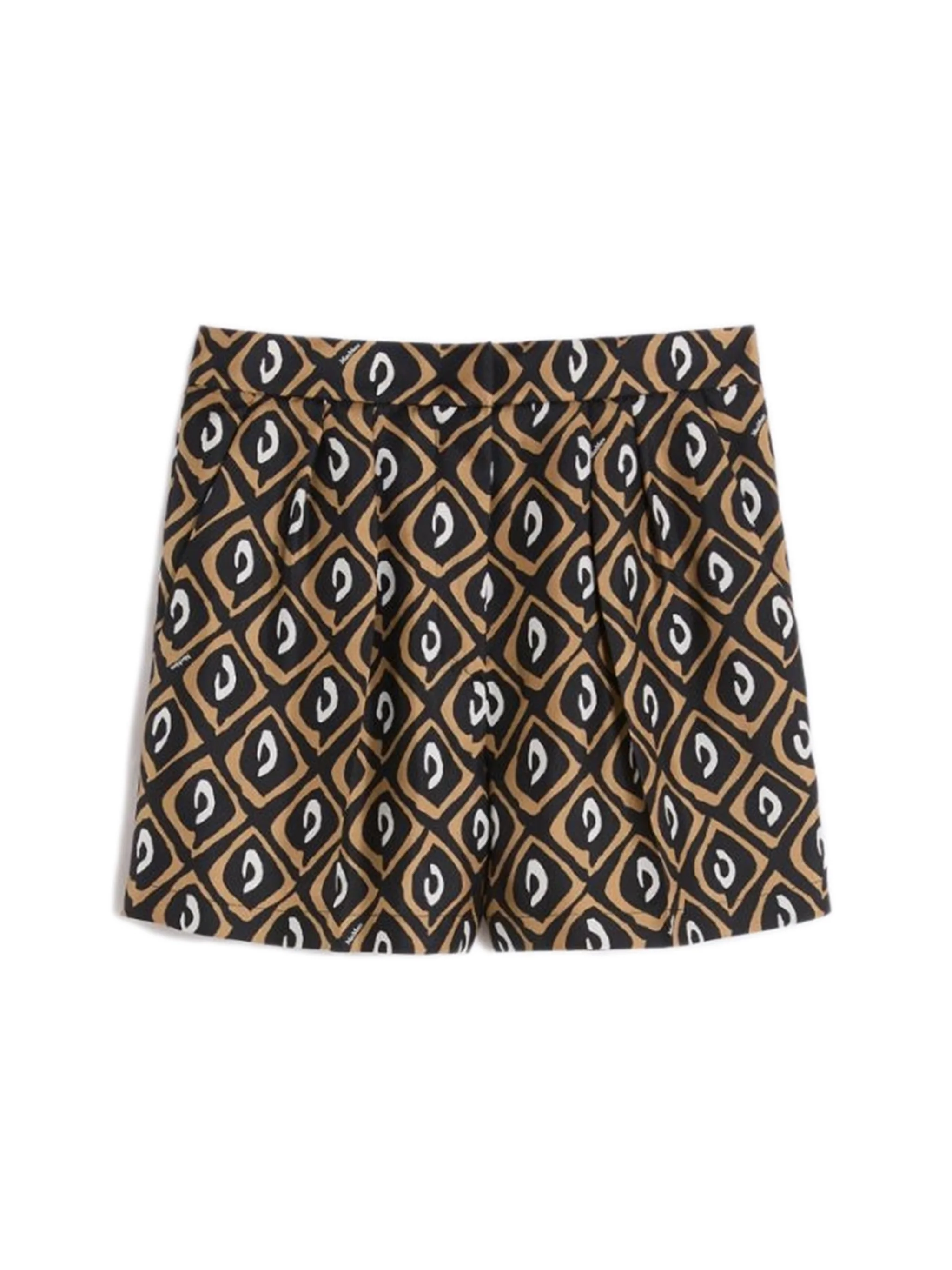 Max Mara Silk Shorts with Waistband Tab and Zip Fastening - Size 40