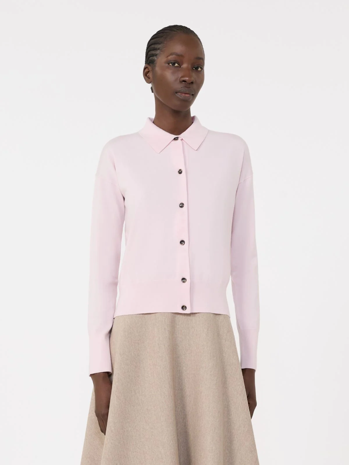 Max Mara Slim Fit Drop-Shoulder Long Sleeve Shirt - Size S - Image 3