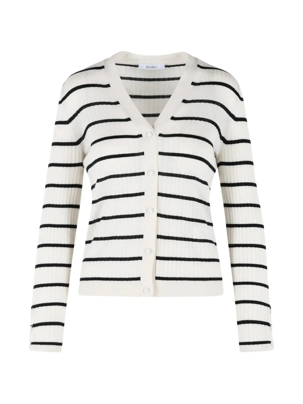 Max Mara Slim Fit V-Neckline Sweater with Drop Shoulder Long Sleeves - Size S