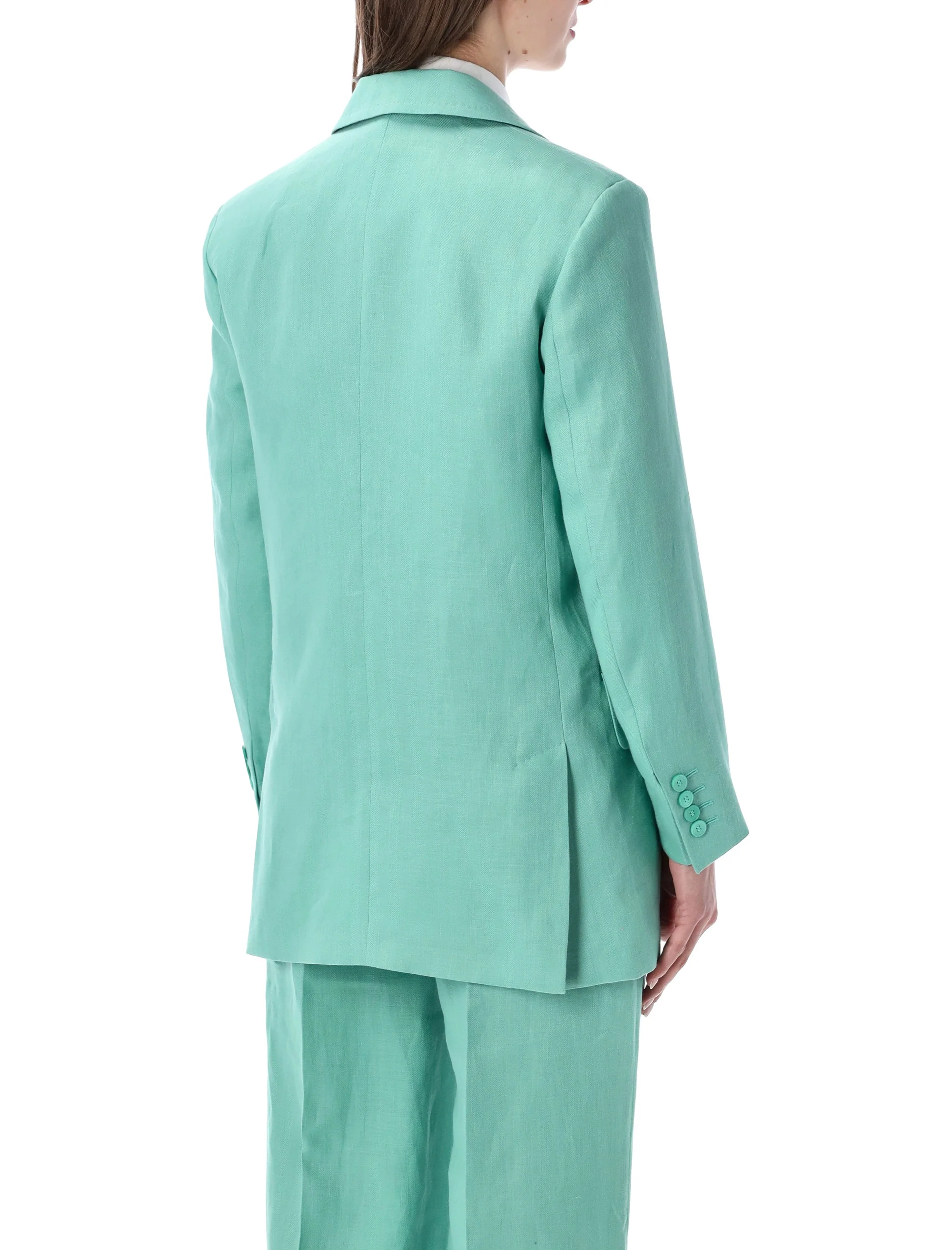 Max Mara Sophisticated Double-Breasted Linen Blazer - Size 40 - Image 2