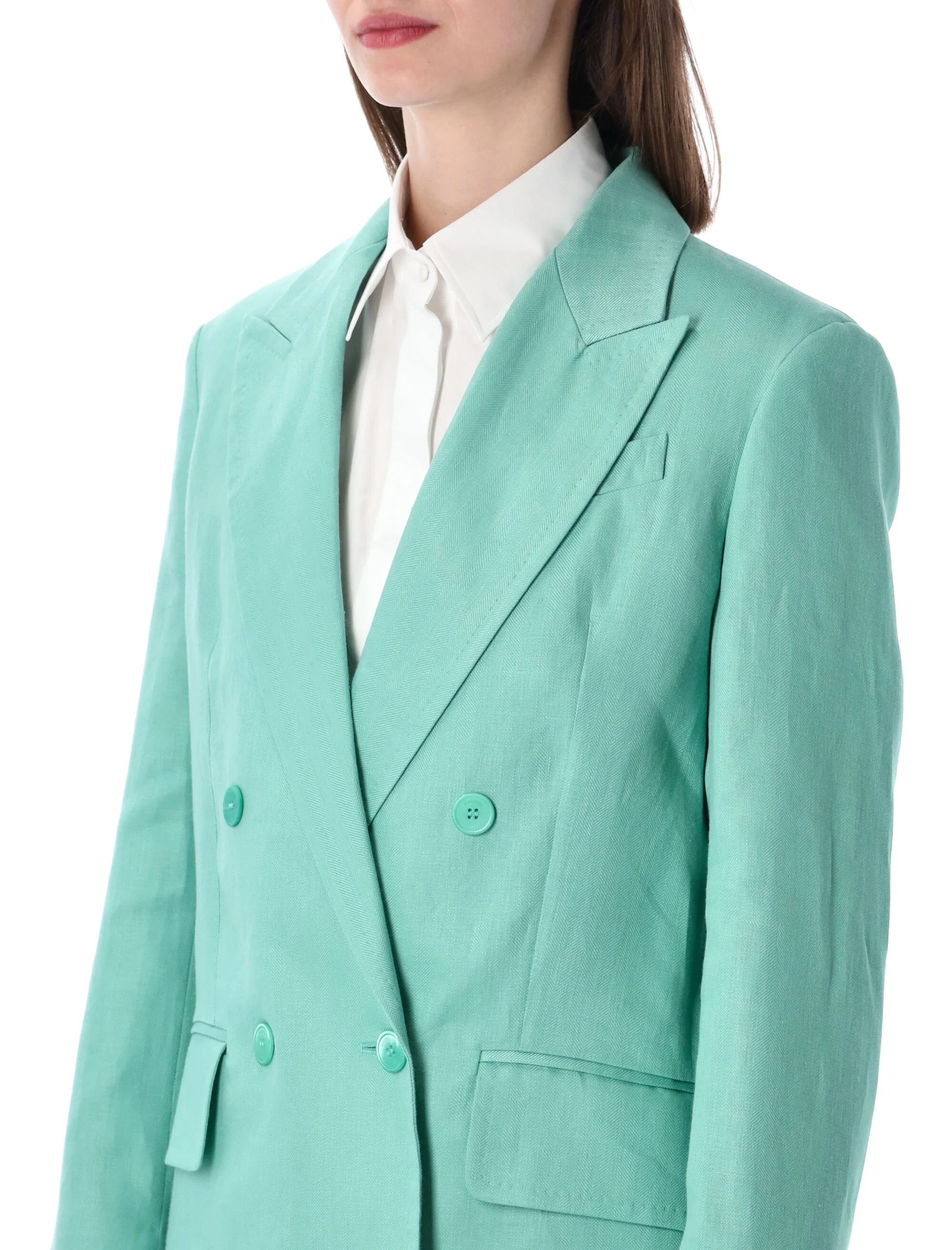 Max Mara Sophisticated Double-Breasted Linen Blazer - Size 40 - Image 3