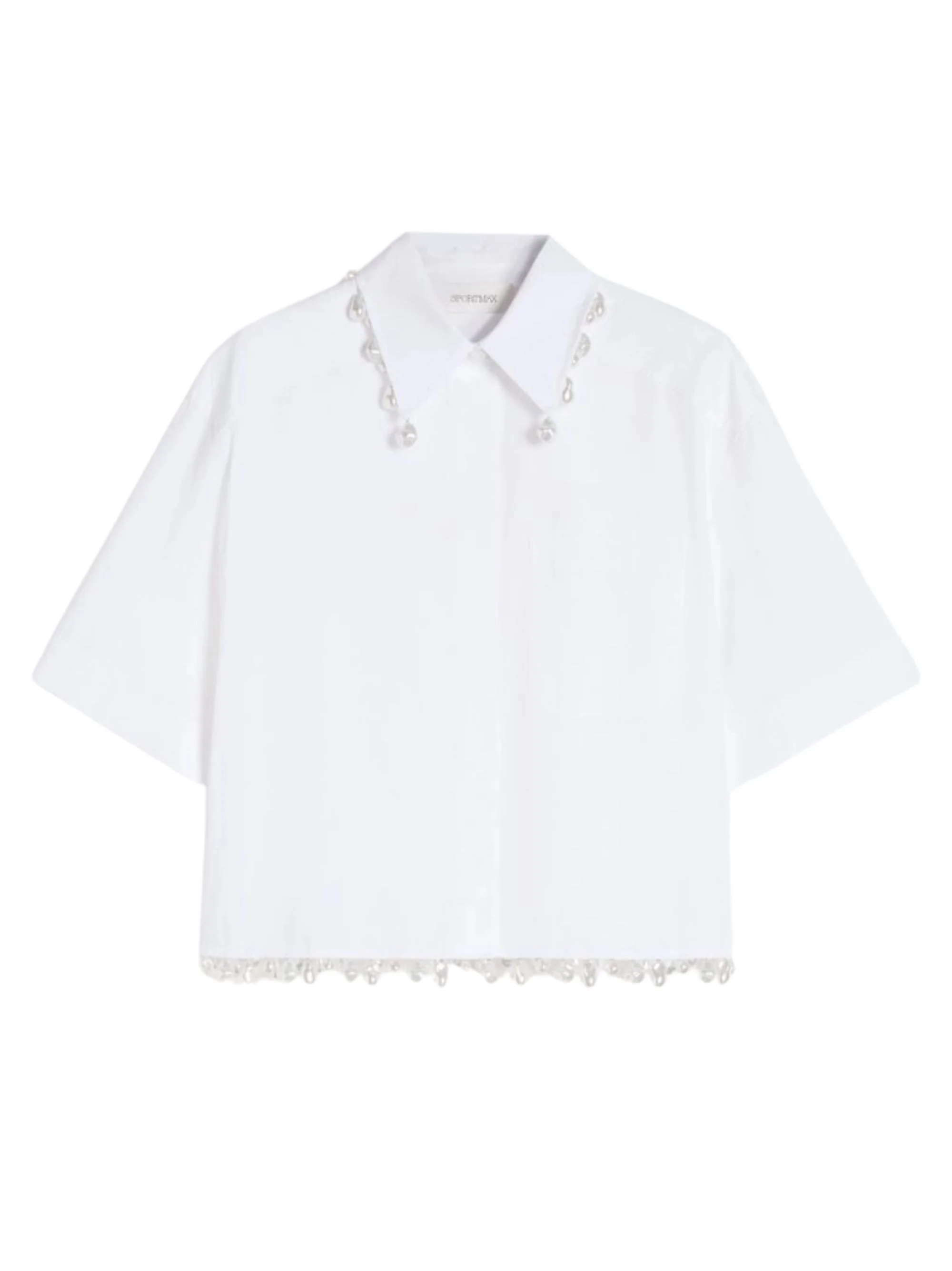 Max Mara Sportmax Casual Boxy Fit Shirt with Pearl Details