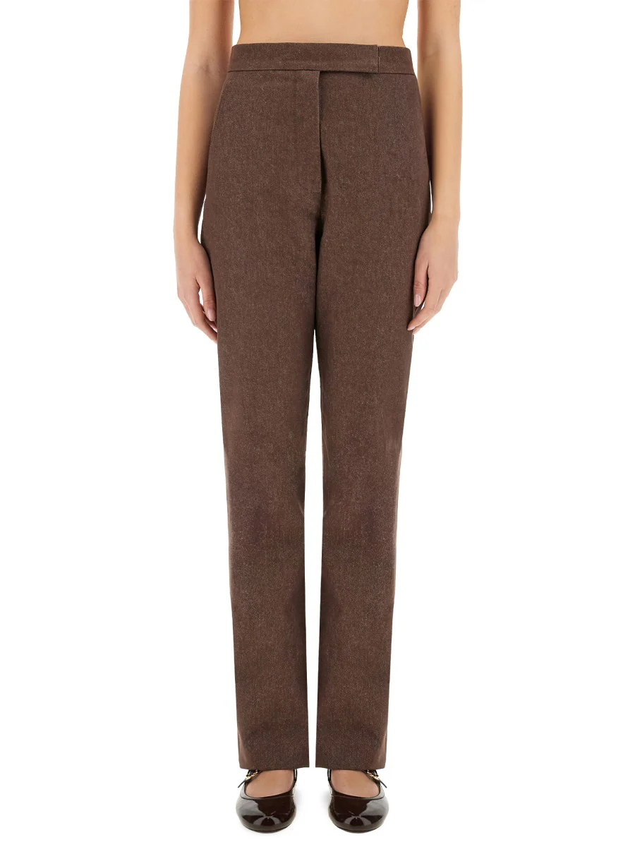Max Mara Straight Fit Cotton Trousers - Image 6