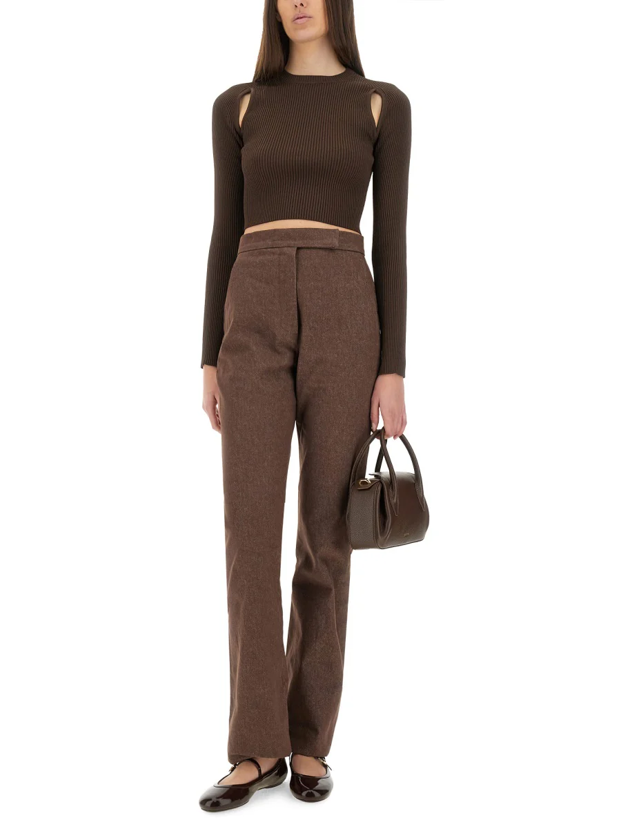 Max Mara Straight Fit Cotton Trousers - Image 7