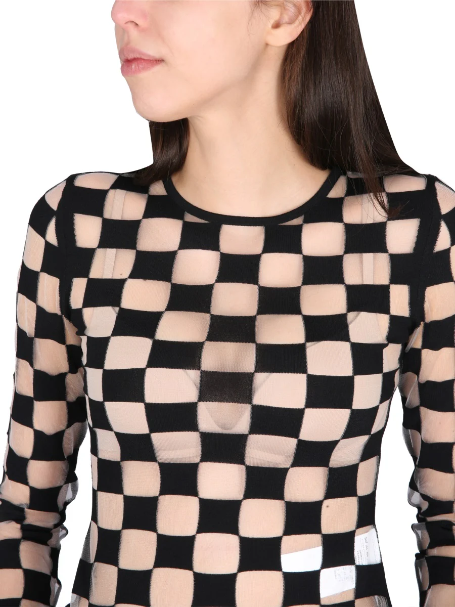 Max Mara Stretch Viscose Crew-Neck T-Shirt with Extra Long Sleeves - Image 4