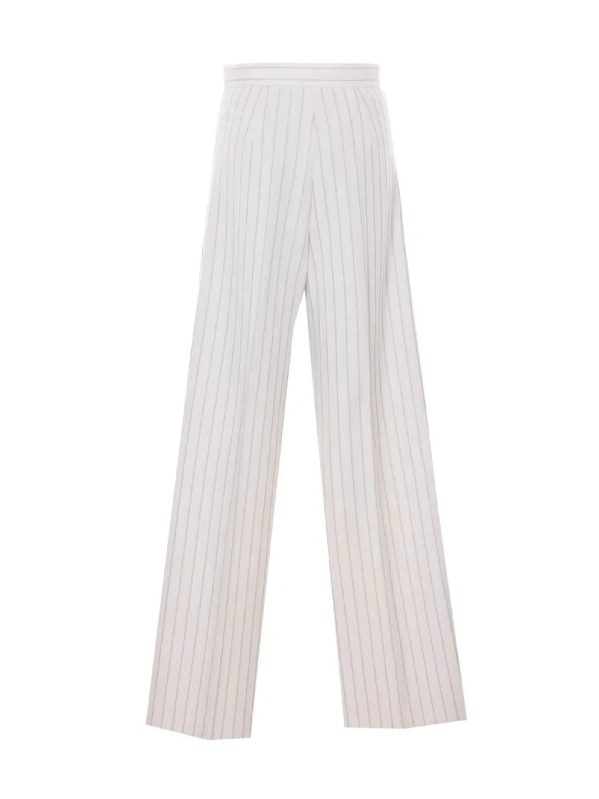 Max Mara Striped Cotton Pants with Front Zipper and Hook for Women – SS26 - Image 2