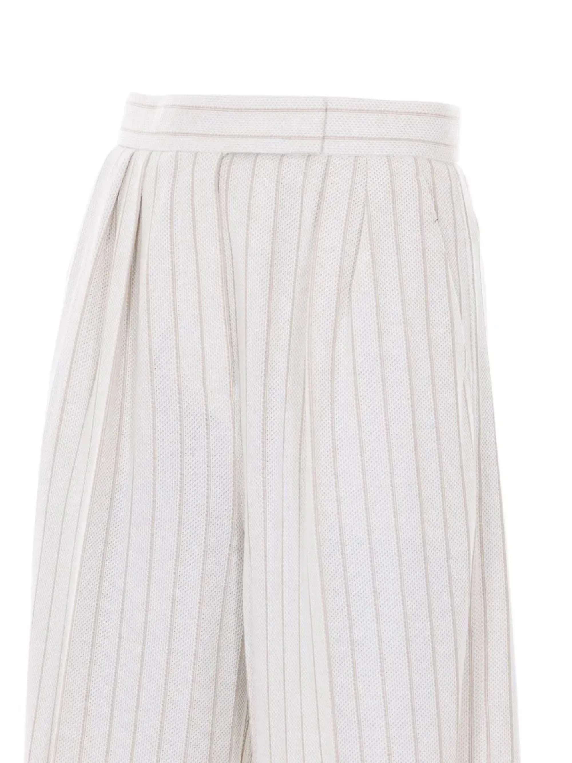 Max Mara Striped Cotton Pants with Front Zipper and Hook for Women – SS26 - Image 3
