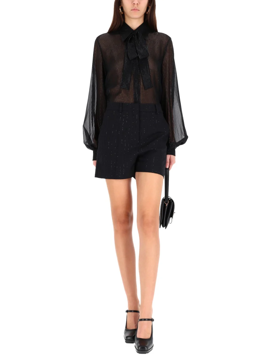 MAX MARA Striped Silk Chiffon Shirt - Image 6