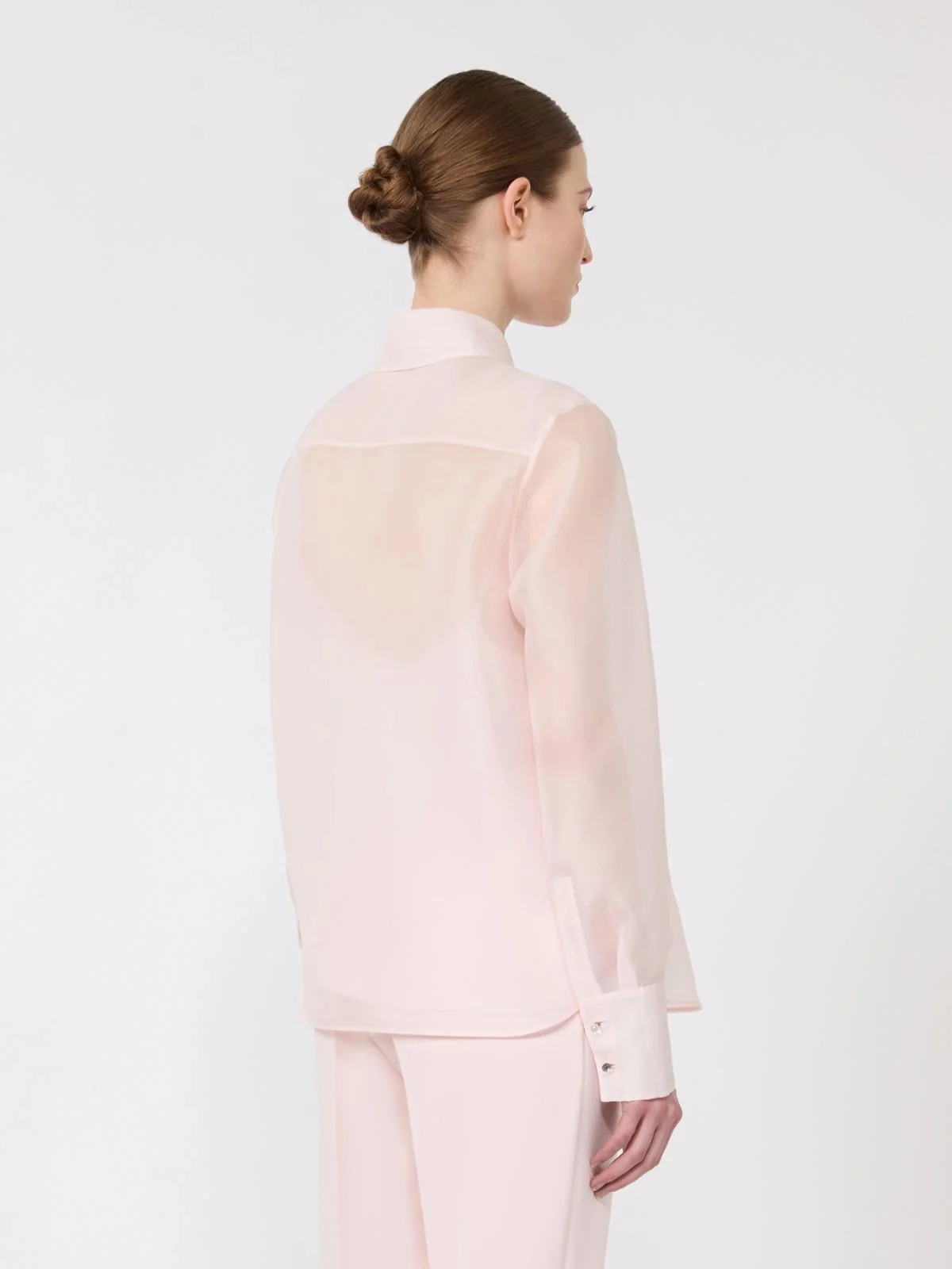 Max Mara Studio Chic Straight Fit Silk Top with Jewel Buttons - Size 38 - Image 4