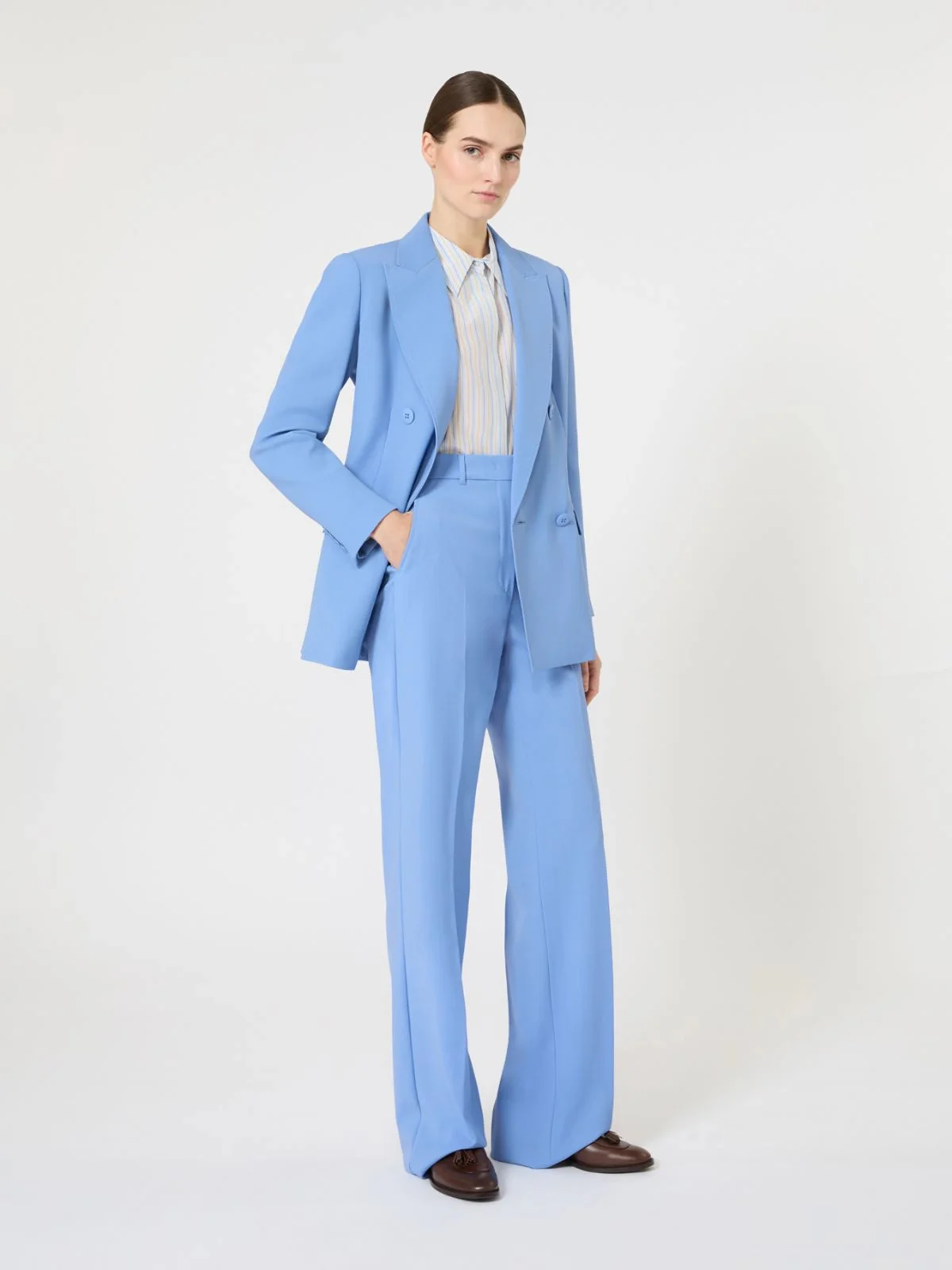 Max Mara Studio High-Waisted Straight Fit Wool Trousers - Image 2