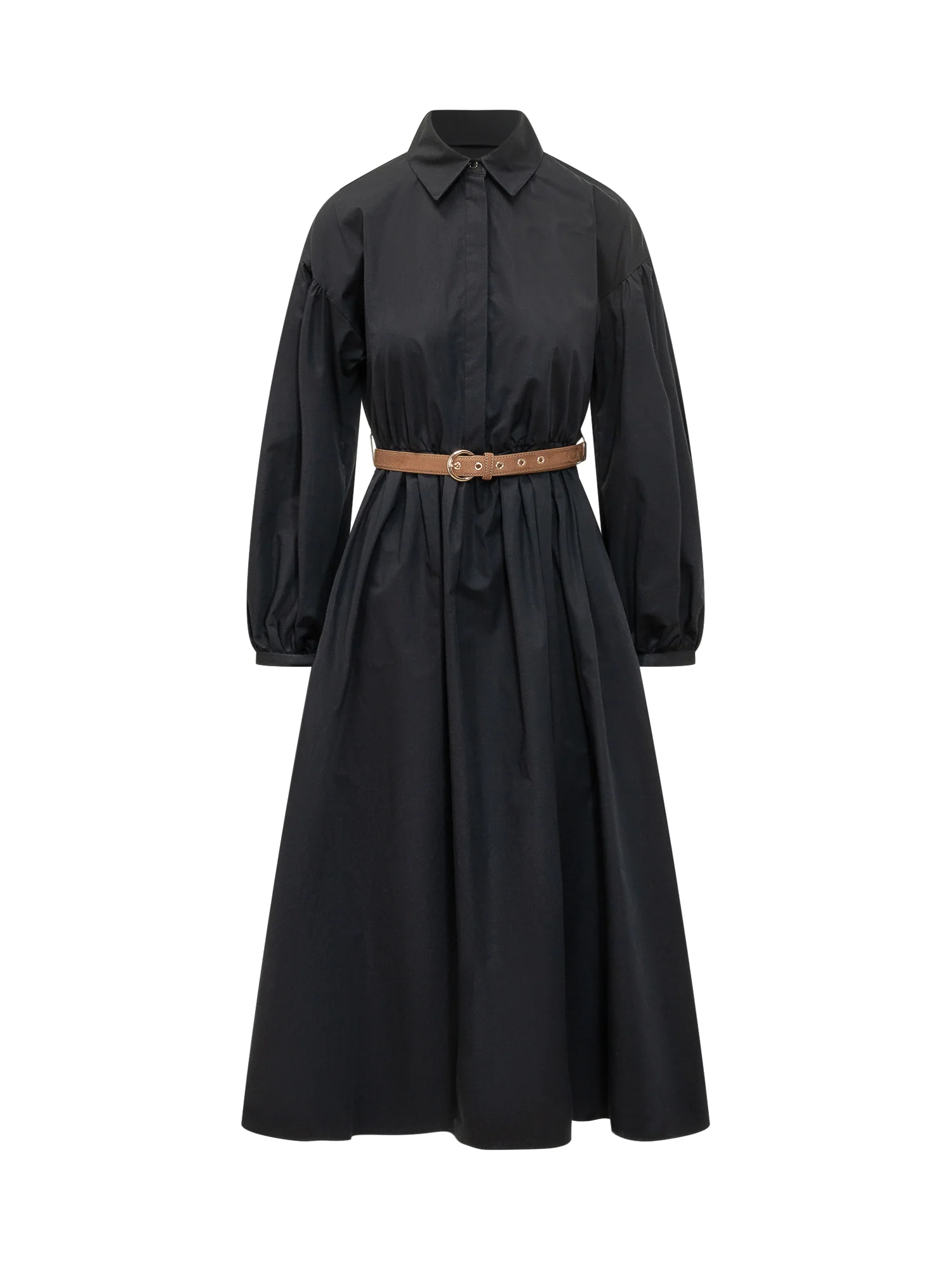 Max Mara Studio Long Sleeve Belted Chemisier Dress