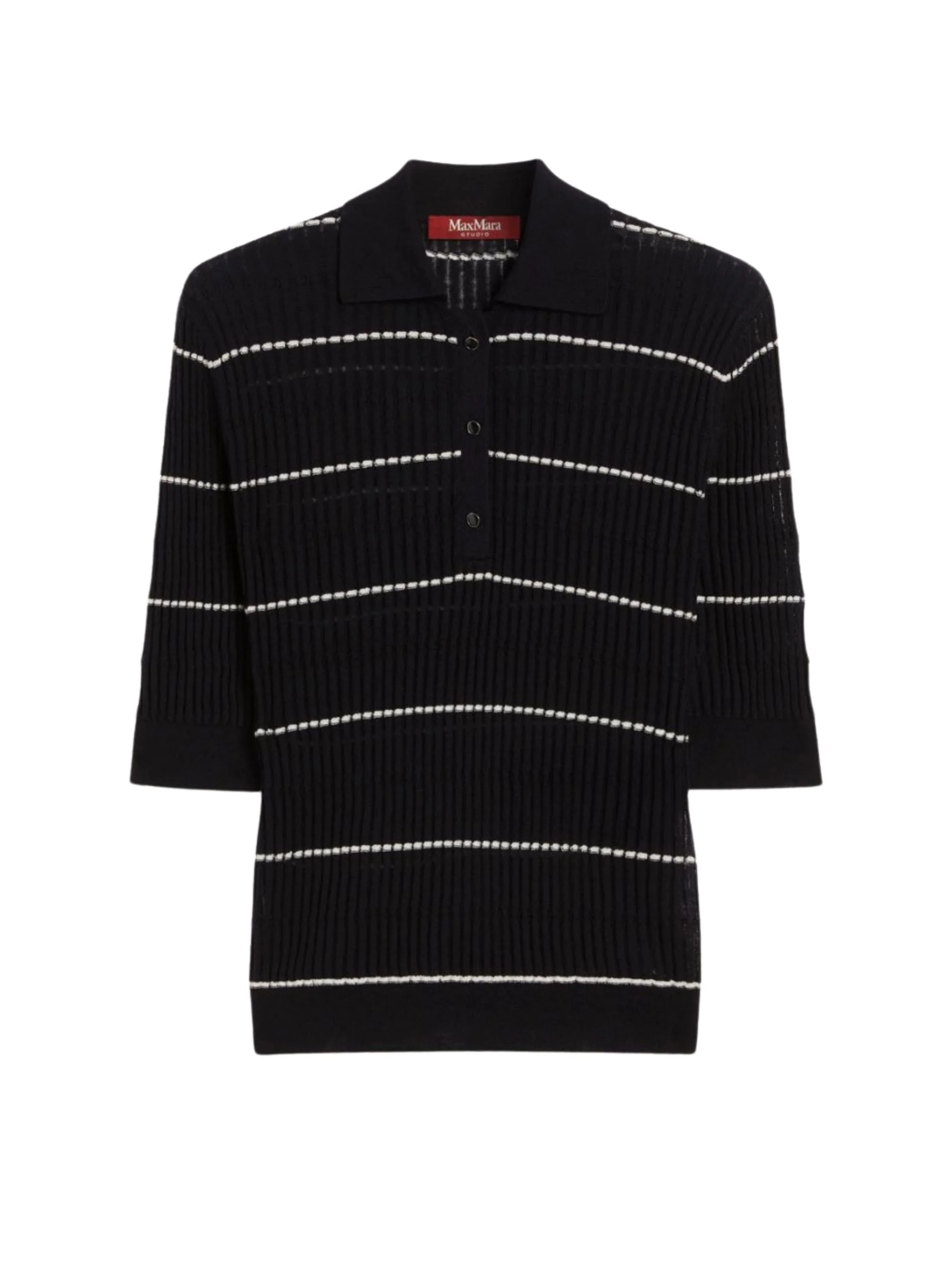 Max Mara Studio Ribbed Polo with Short Button Placket - Women's SS26