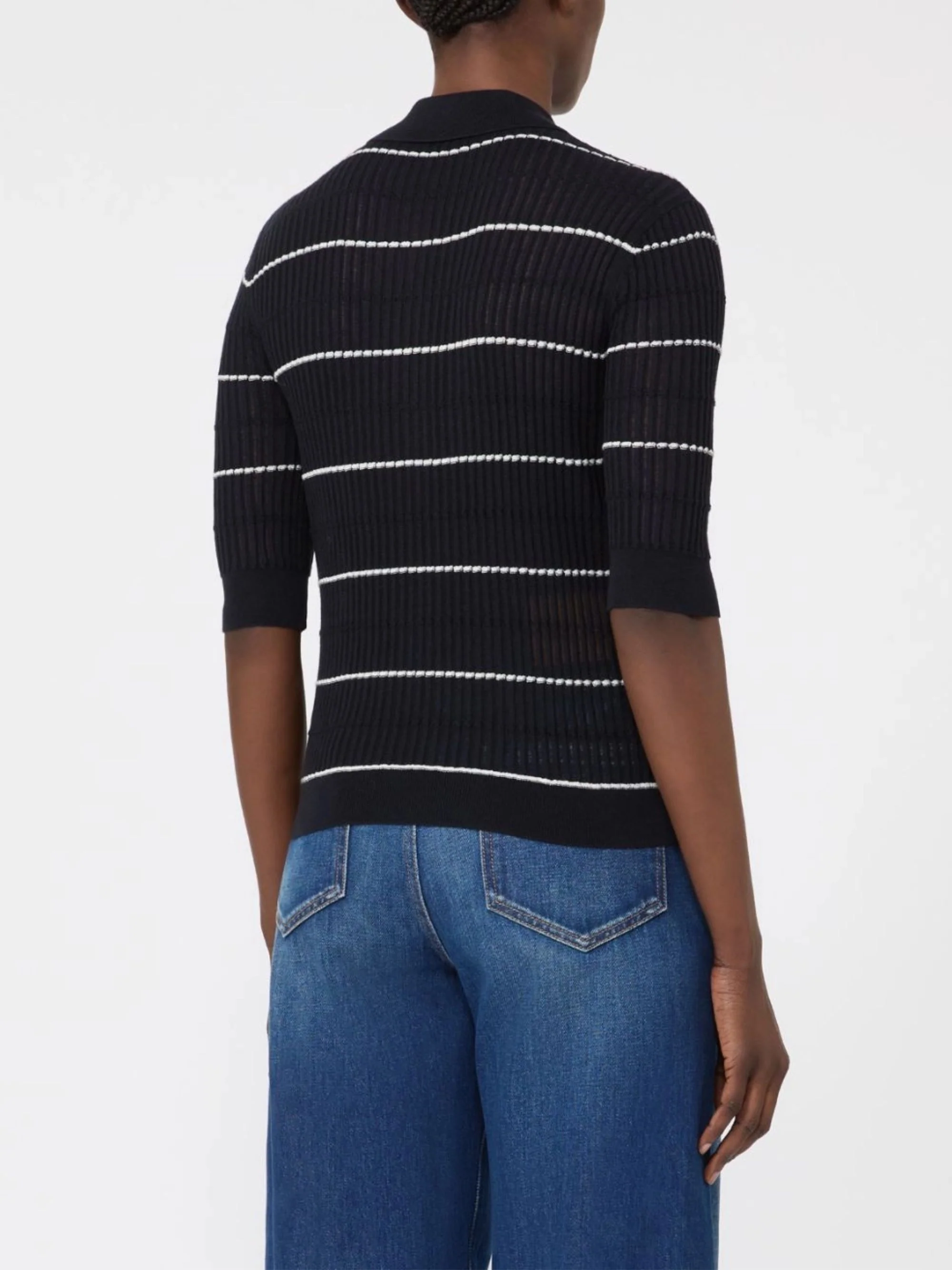 Max Mara Studio Ribbed Polo with Short Button Placket - Women's SS26 - Image 3
