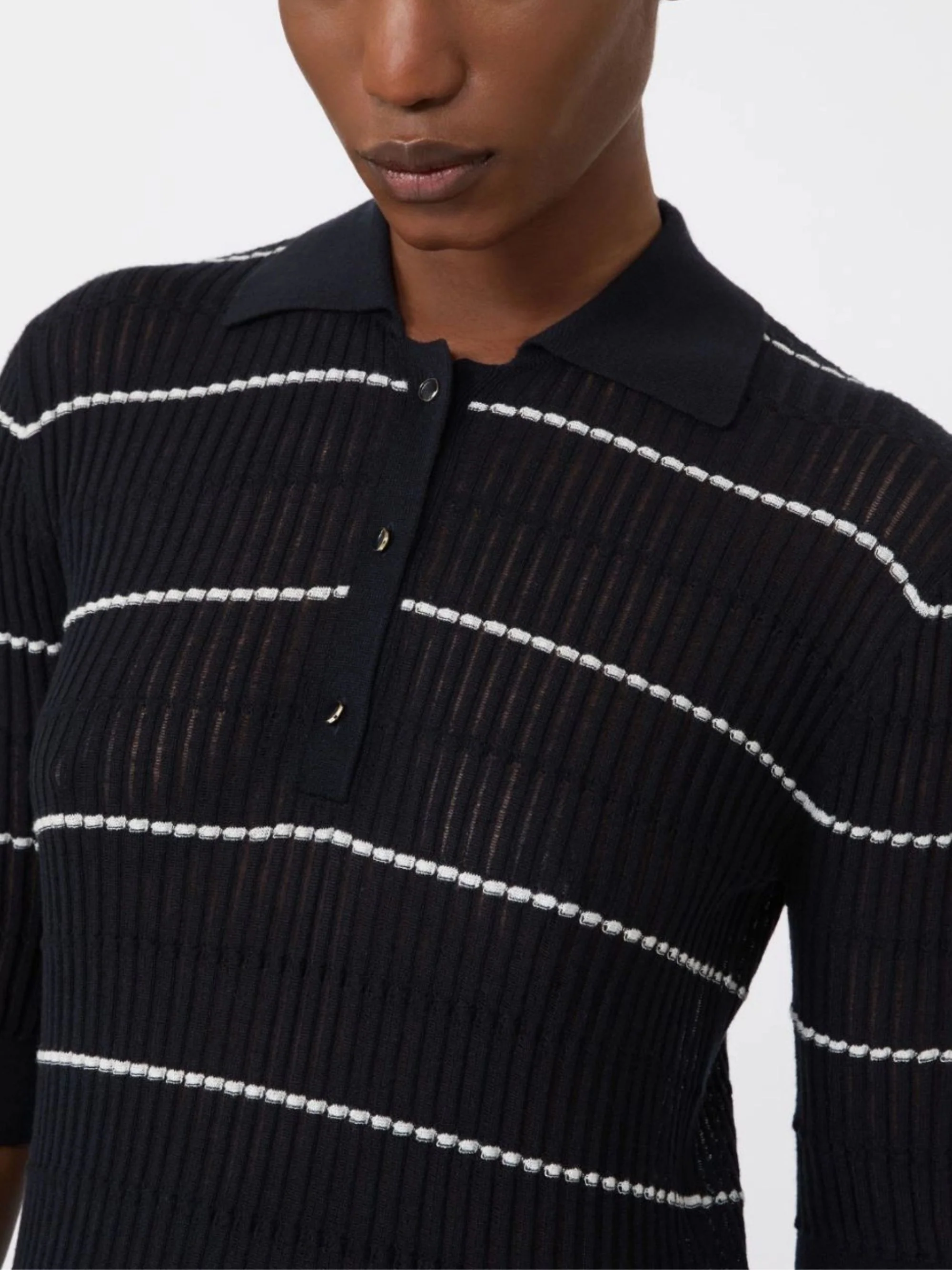 Max Mara Studio Ribbed Polo with Short Button Placket - Women's SS26 - Image 4