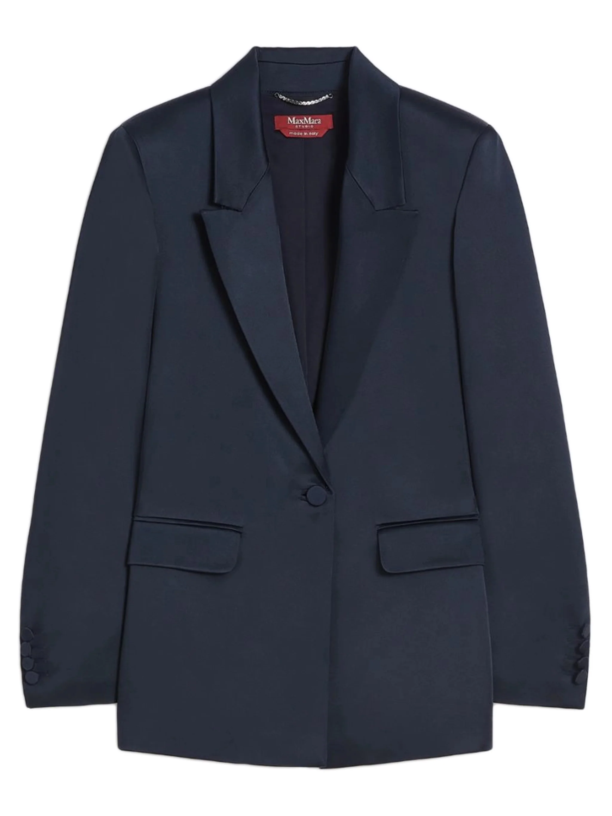 Max Mara Studio Silk-Effect Nested Jacket with Buttoned Handles