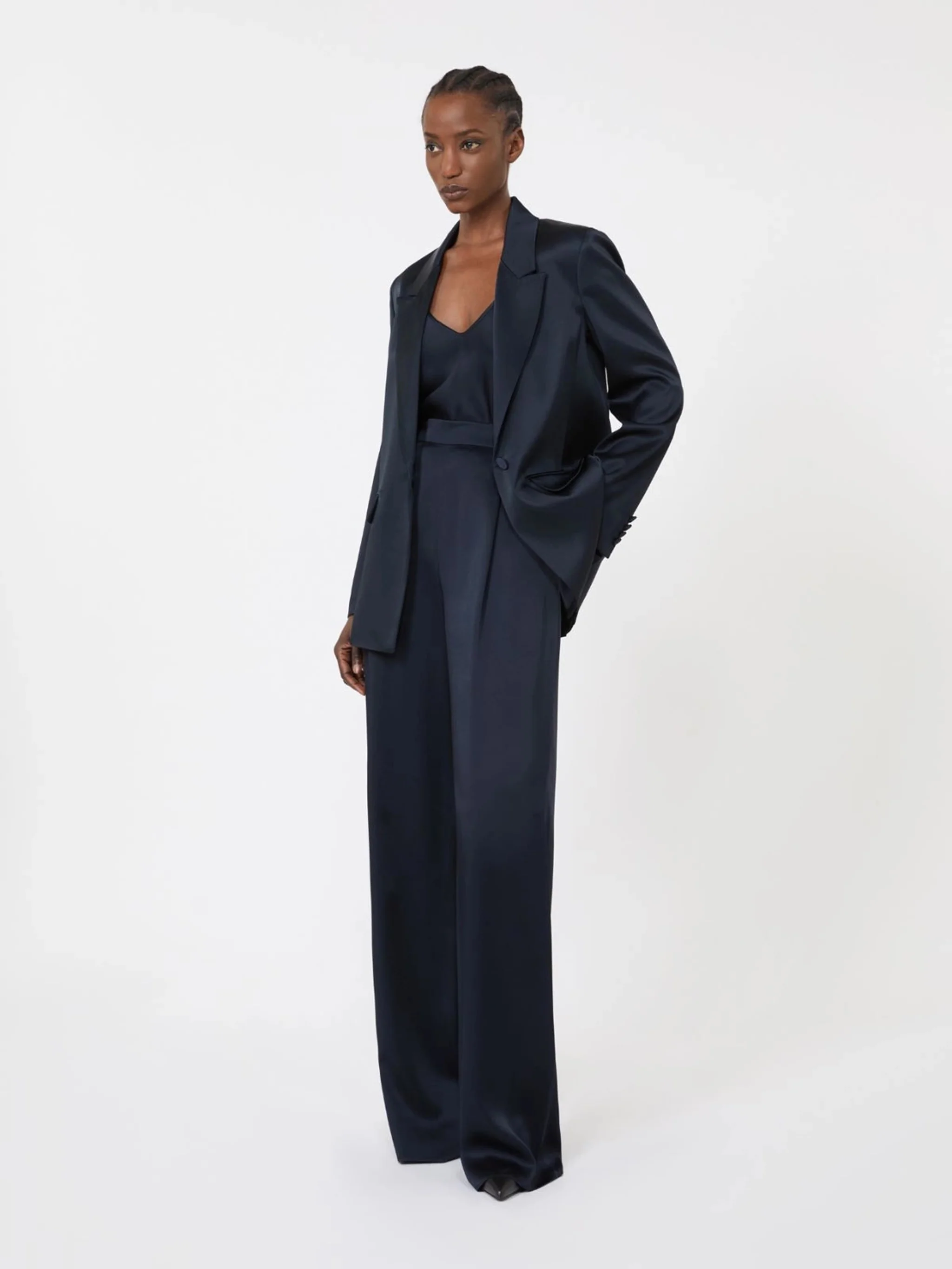 Max Mara Studio Silk-Effect Nested Jacket with Buttoned Handles - Image 2