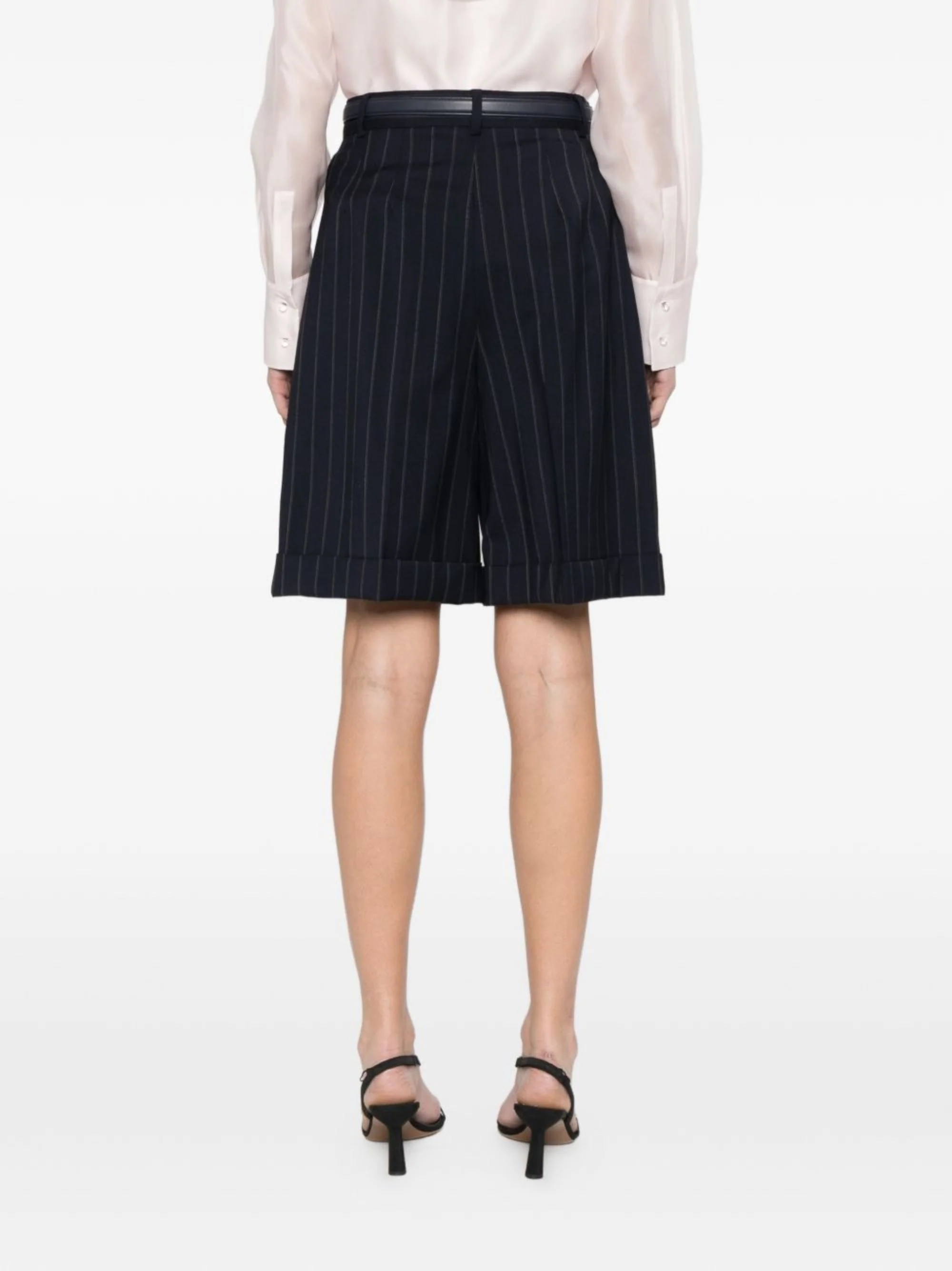 Max Mara Studio Straight Leg Wool Pants with Central Crease and Double Front Pleats - Image 3