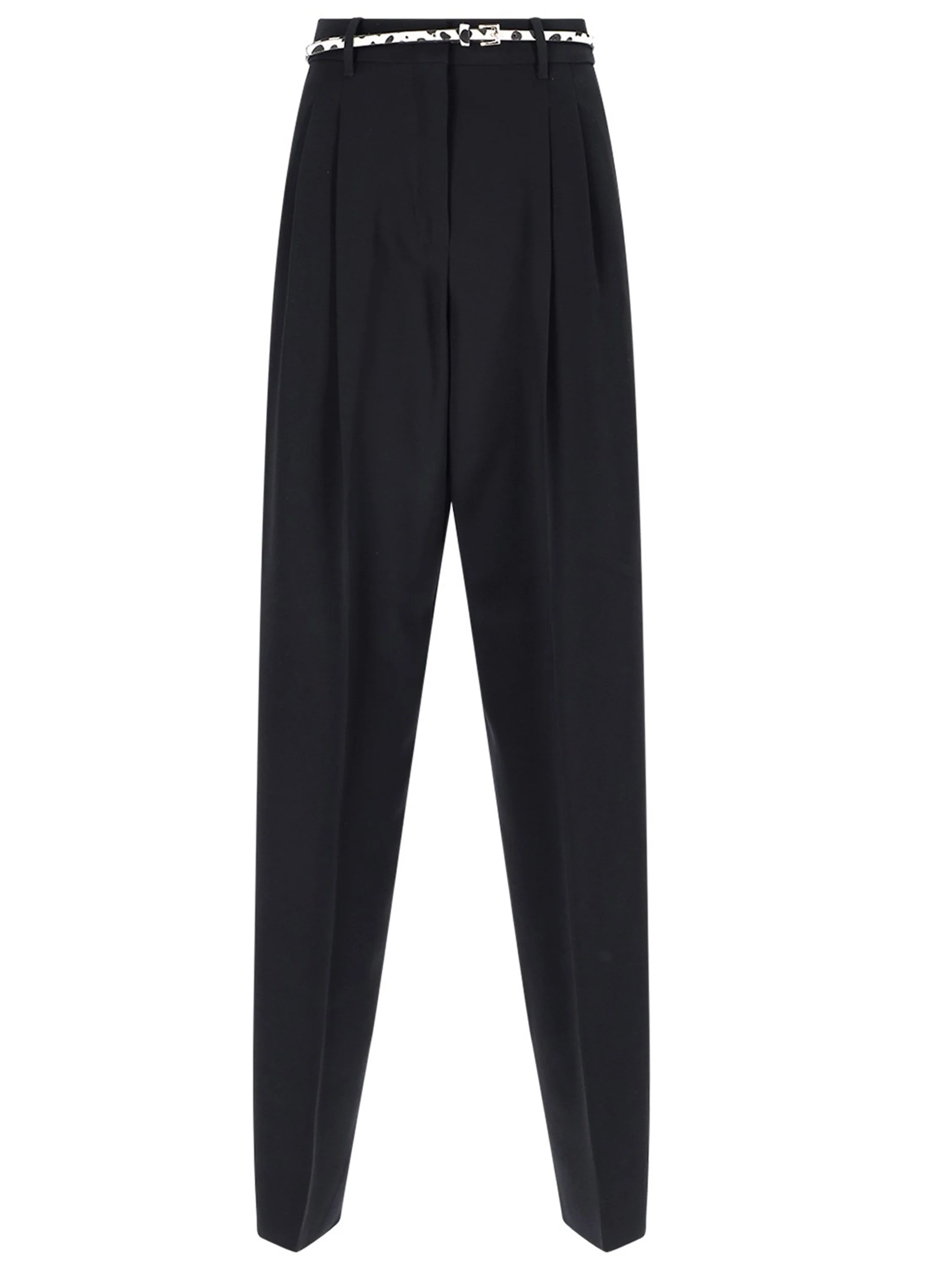 Max Mara Studio Tailored High-Waisted Trousers with Matching Belt - Size 40