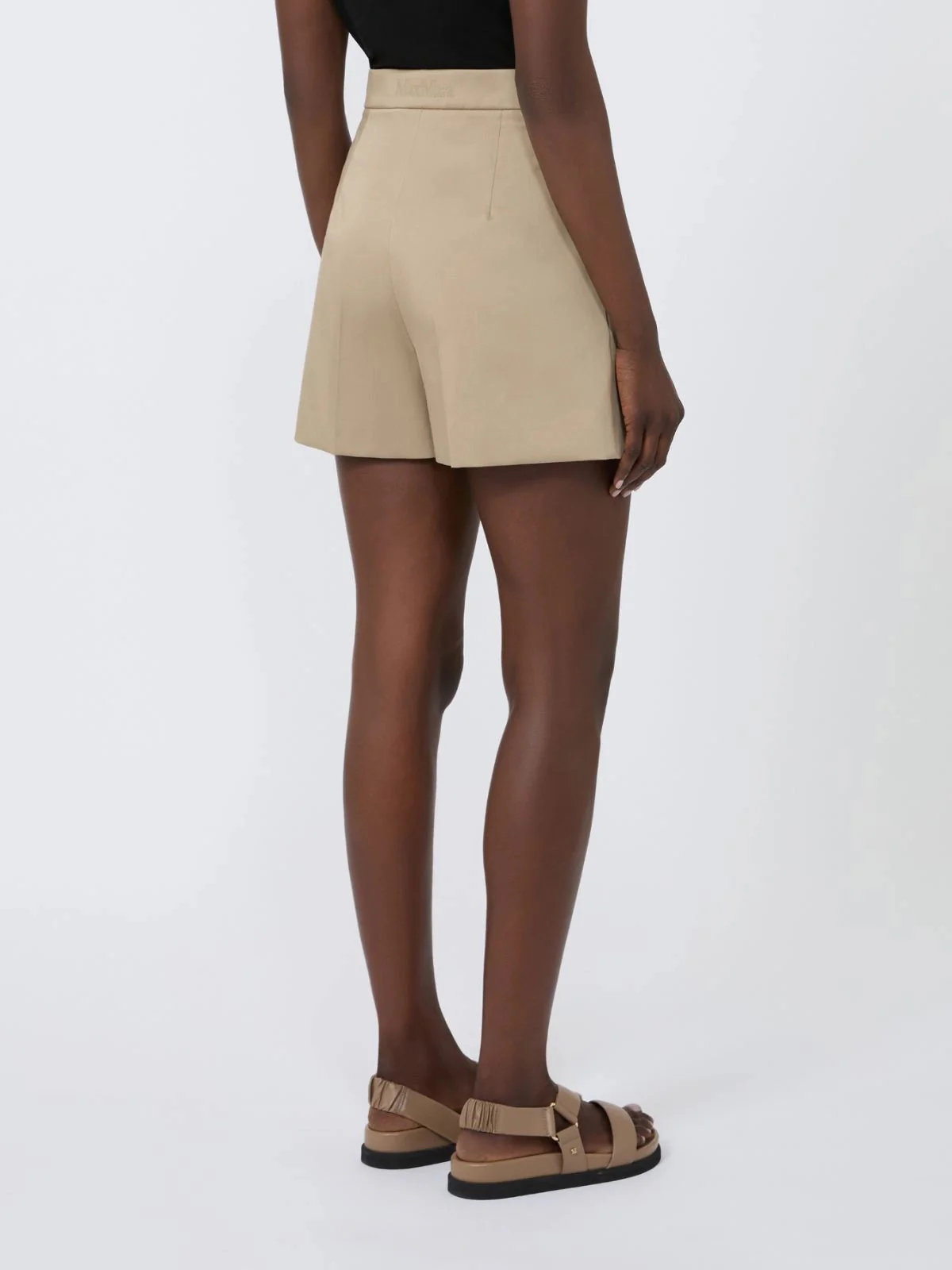 Max Mara Tailored High-Waist Satin Shorts - Image 3