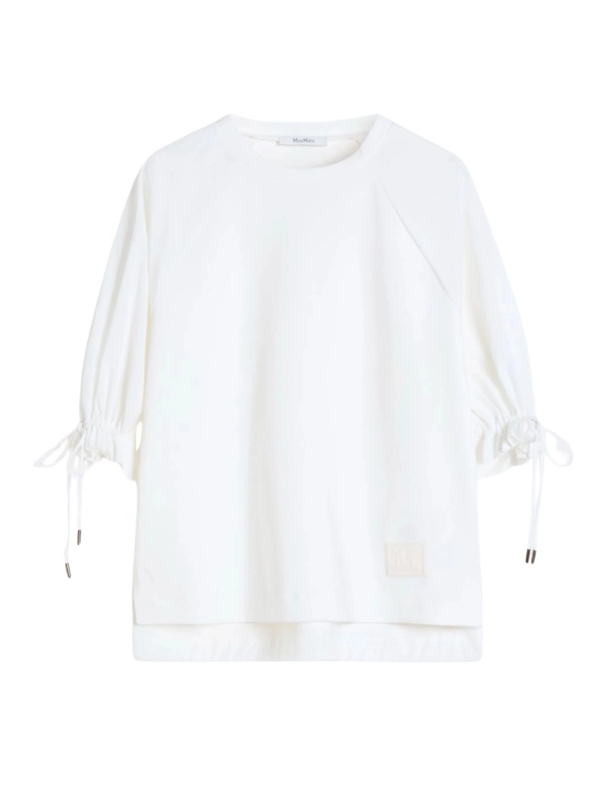 Max Mara Women’s Crew-Neck T-Shirt with Drawstring Sleeves