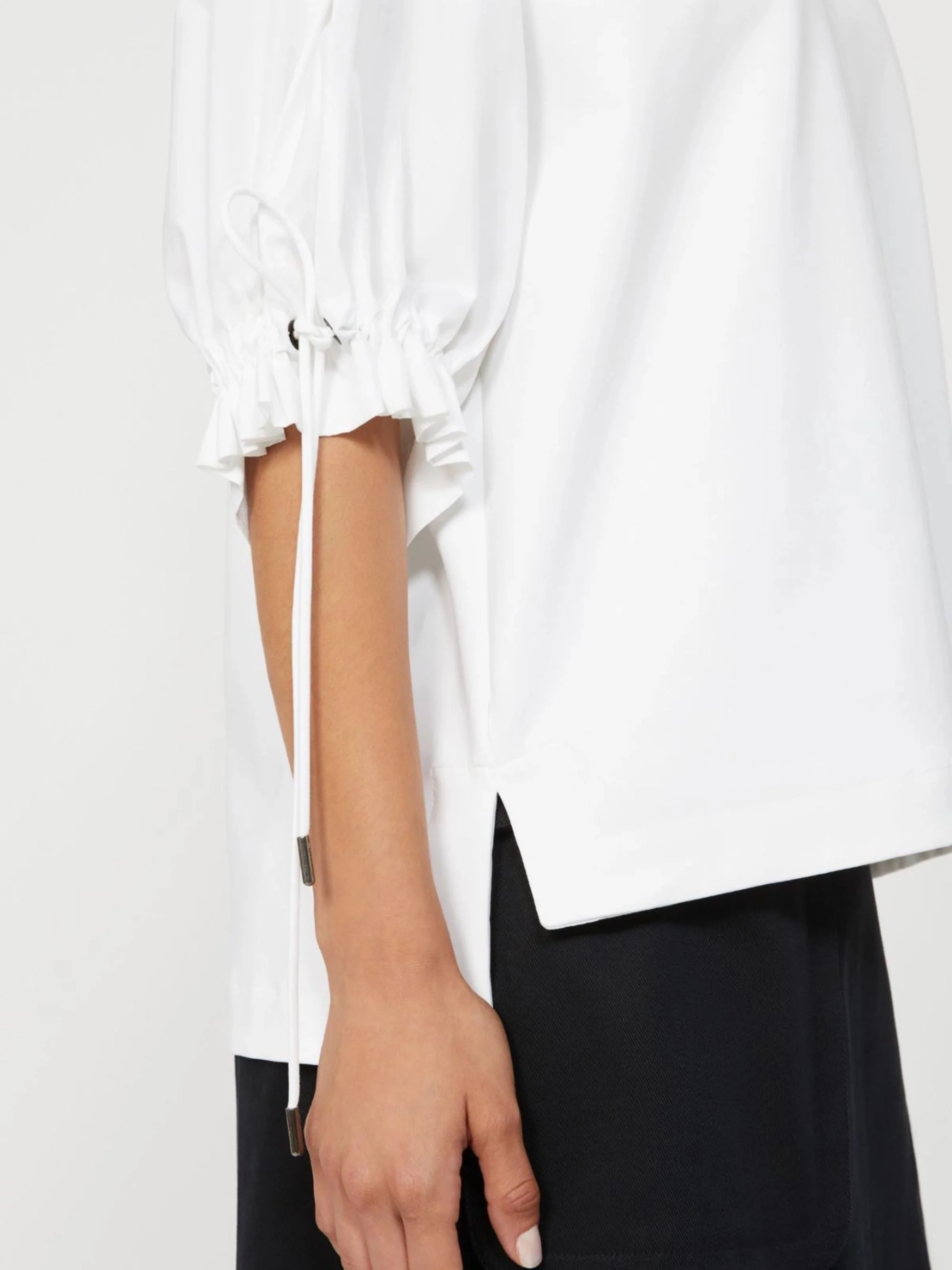 Max Mara Women’s Crew-Neck T-Shirt with Drawstring Sleeves - Image 4