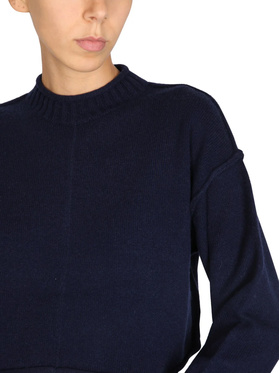 MAX MARA Women Wool and Cashmere Crew Neck Sweater - Image 3