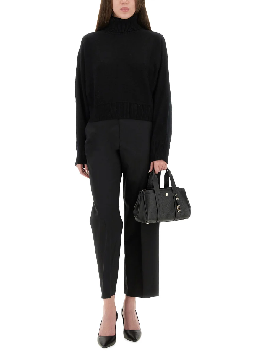 MICHAEL BY MICHAEL KORS Cropped Fine Wool T-Shirt for Women - FW25 - Image 2
