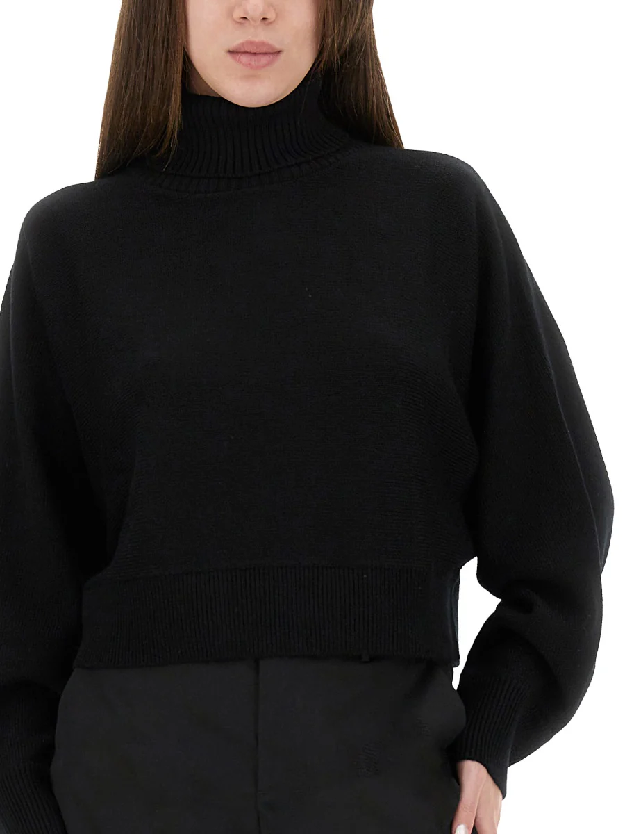 MICHAEL BY MICHAEL KORS Cropped Fine Wool T-Shirt for Women - FW25 - Image 4