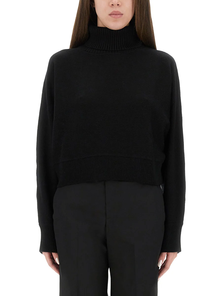 MICHAEL BY MICHAEL KORS Cropped Fine Wool T-Shirt for Women - FW25 - Image 7