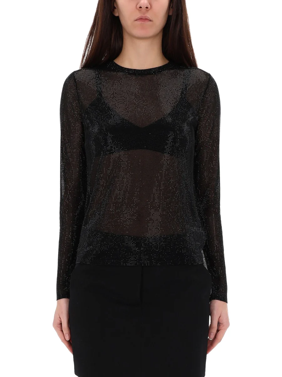 MICHAEL BY MICHAEL KORS Embellished Mesh Top