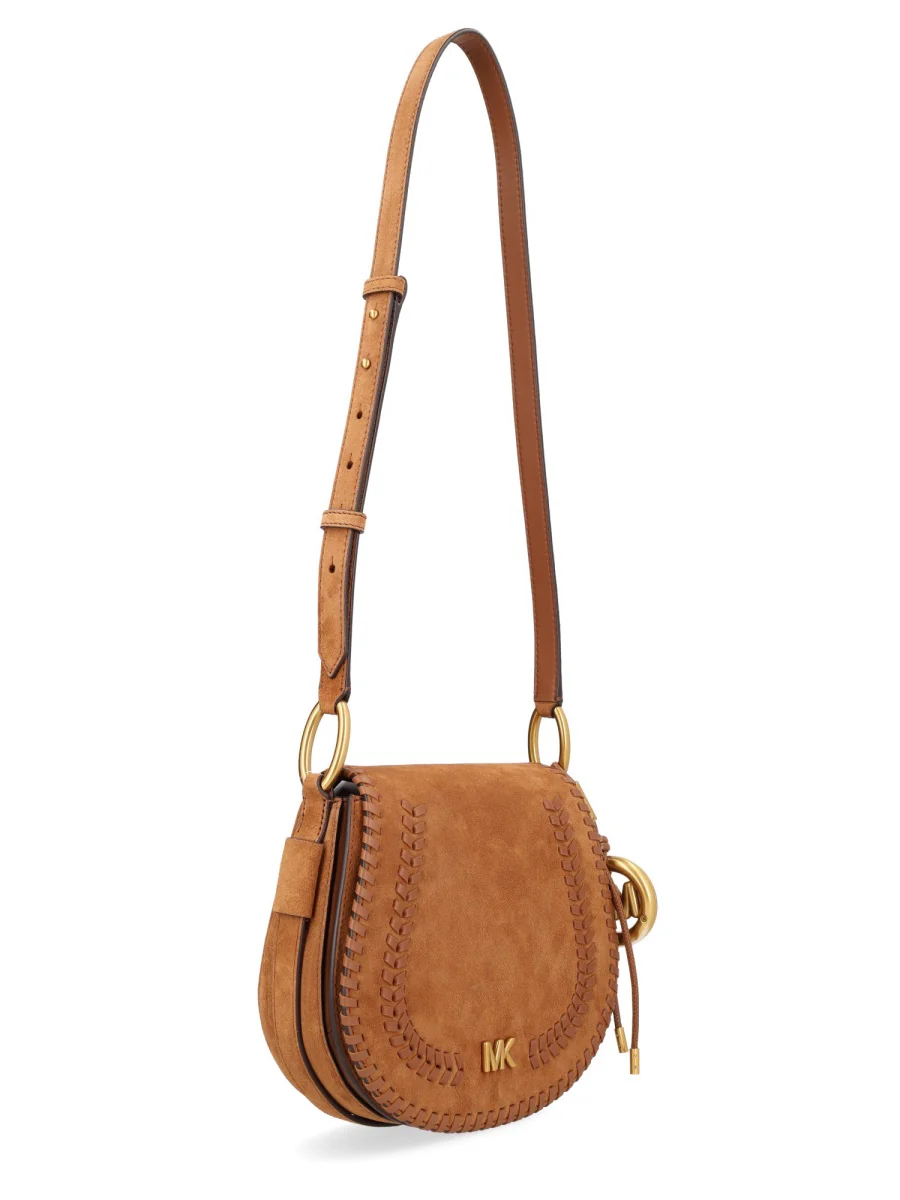 MICHAEL BY MICHAEL KORS Josie Medium Whipstitched Suede Saddle Bag - Image 4