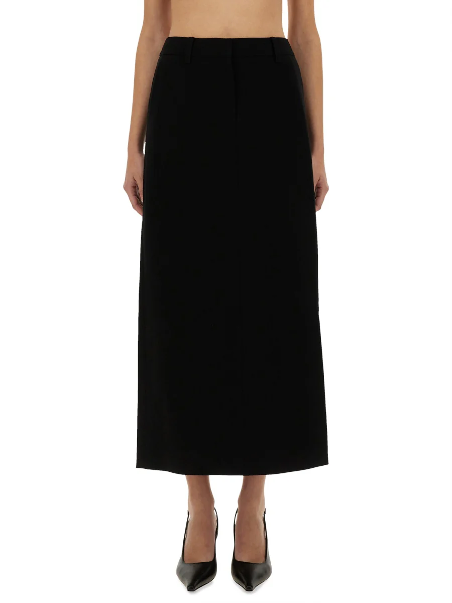 MICHAEL BY MICHAEL KORS Textured Crepe Trouser Maxi Skirt - Image 5