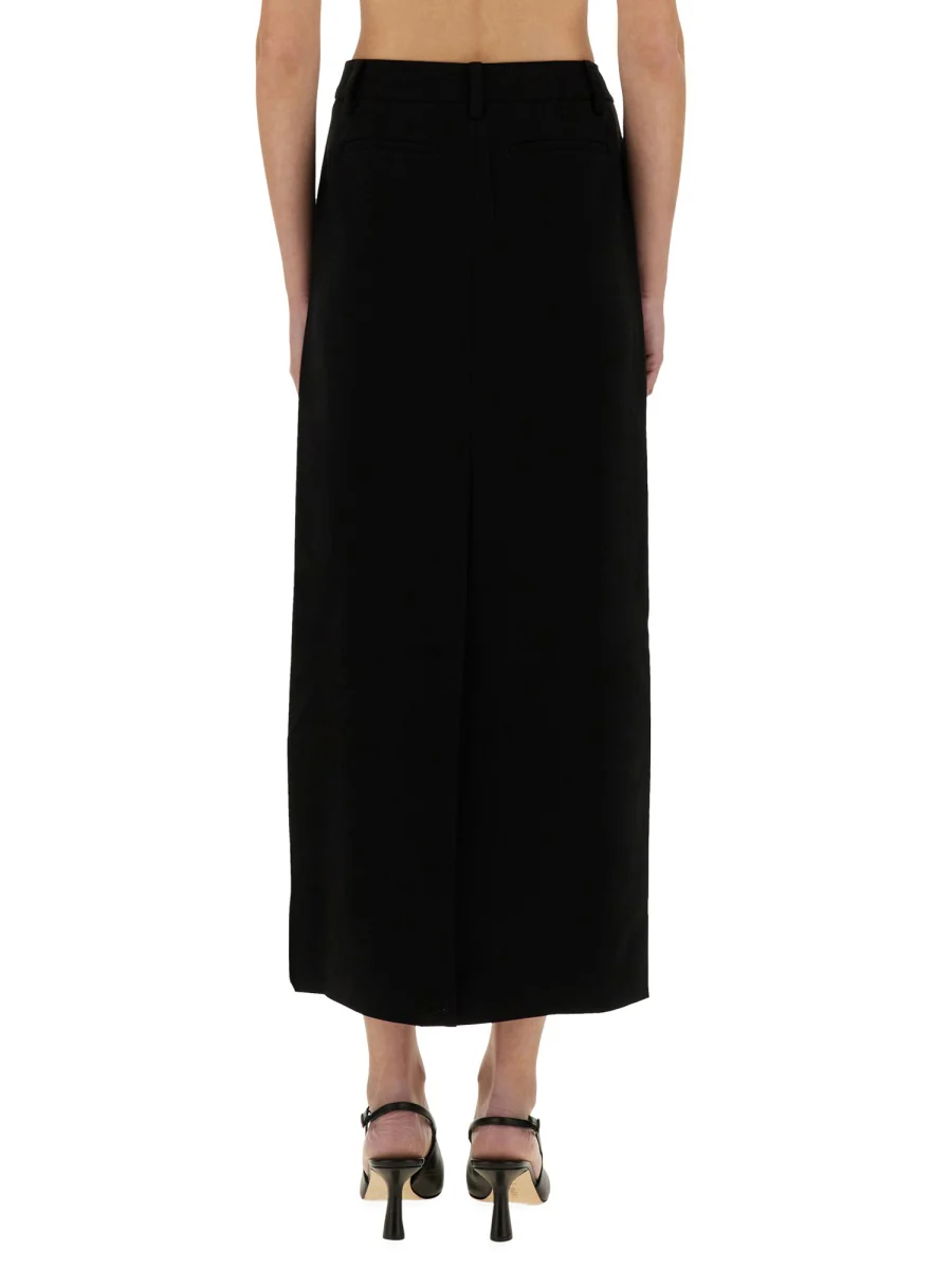 MICHAEL BY MICHAEL KORS Textured Crepe Trouser Maxi Skirt - Image 7