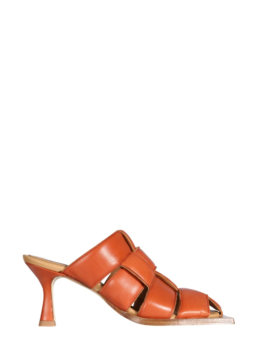 MIISTA 80mm Woven Heeled Mules