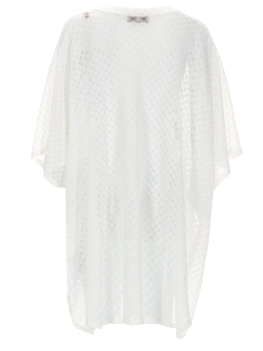 MISSONI Short Caftan Cover-up in Lamé Viscose with Raschel Workmanship - Image 3