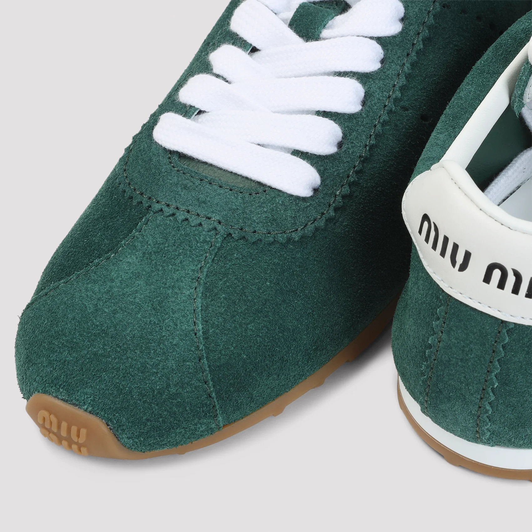 Miu Miu Lace-Up Leather Sneakers for Women - Image 6