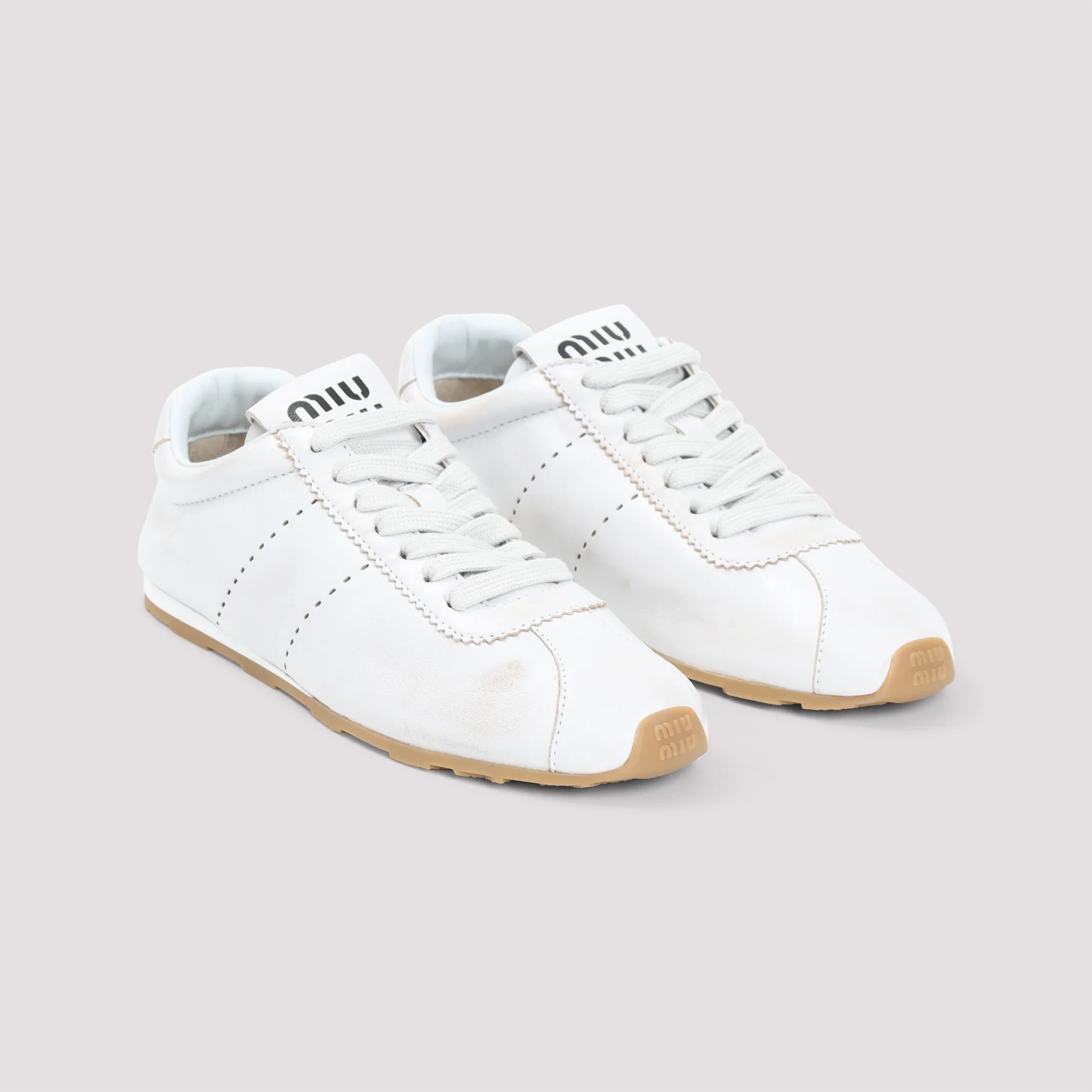 MIU MIU Leather Sneakers - Image 5