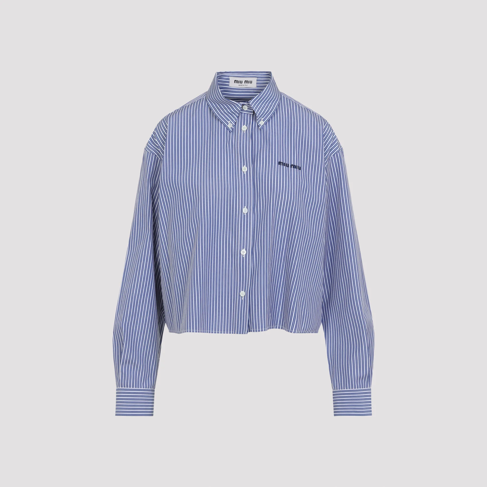 Miu Miu Striking Cotton Striped Shirt for Women - Image 3