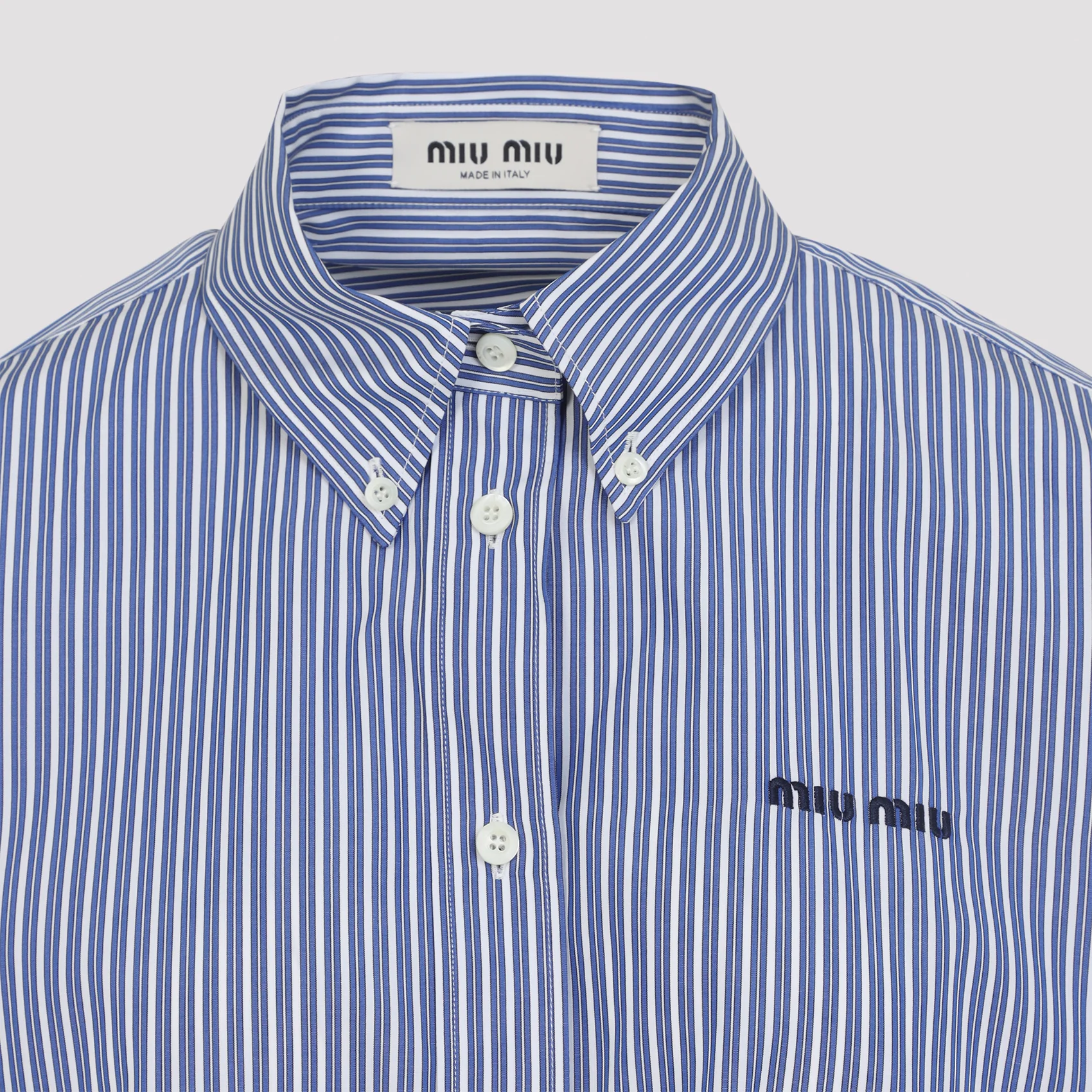 Miu Miu Striking Cotton Striped Shirt for Women - Image 5