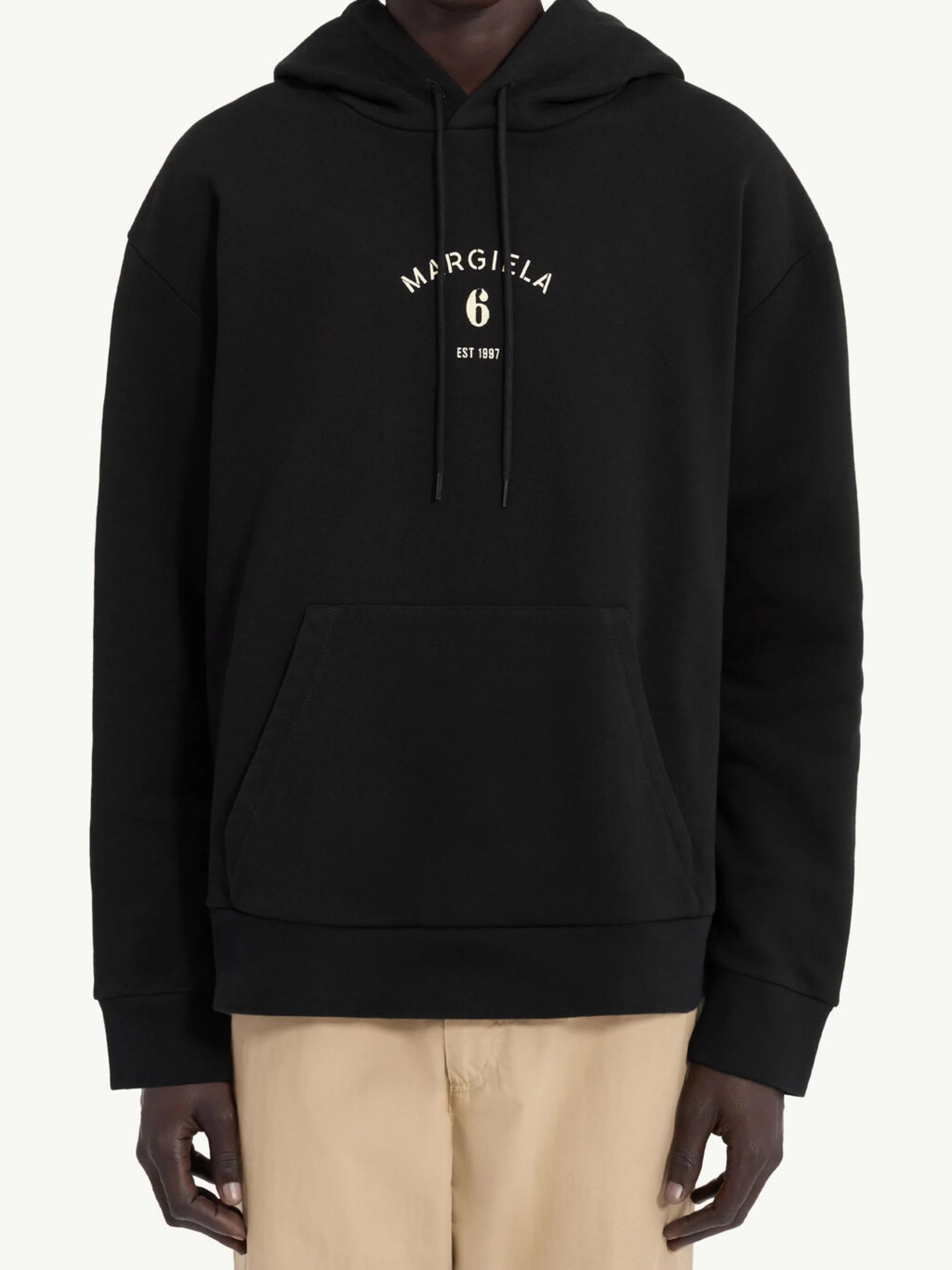 Mm6 Maison Margiela Cotton Hoodie with Central Logo and Sophisticated Ribbed Edges - Image 5