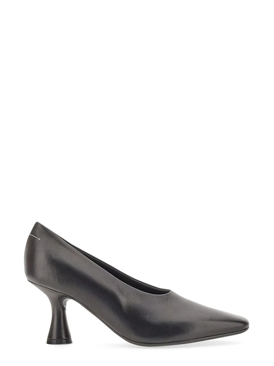 Mm6 Maison Margiela Elegant Leather Pumps with 7.5 cm Heel
