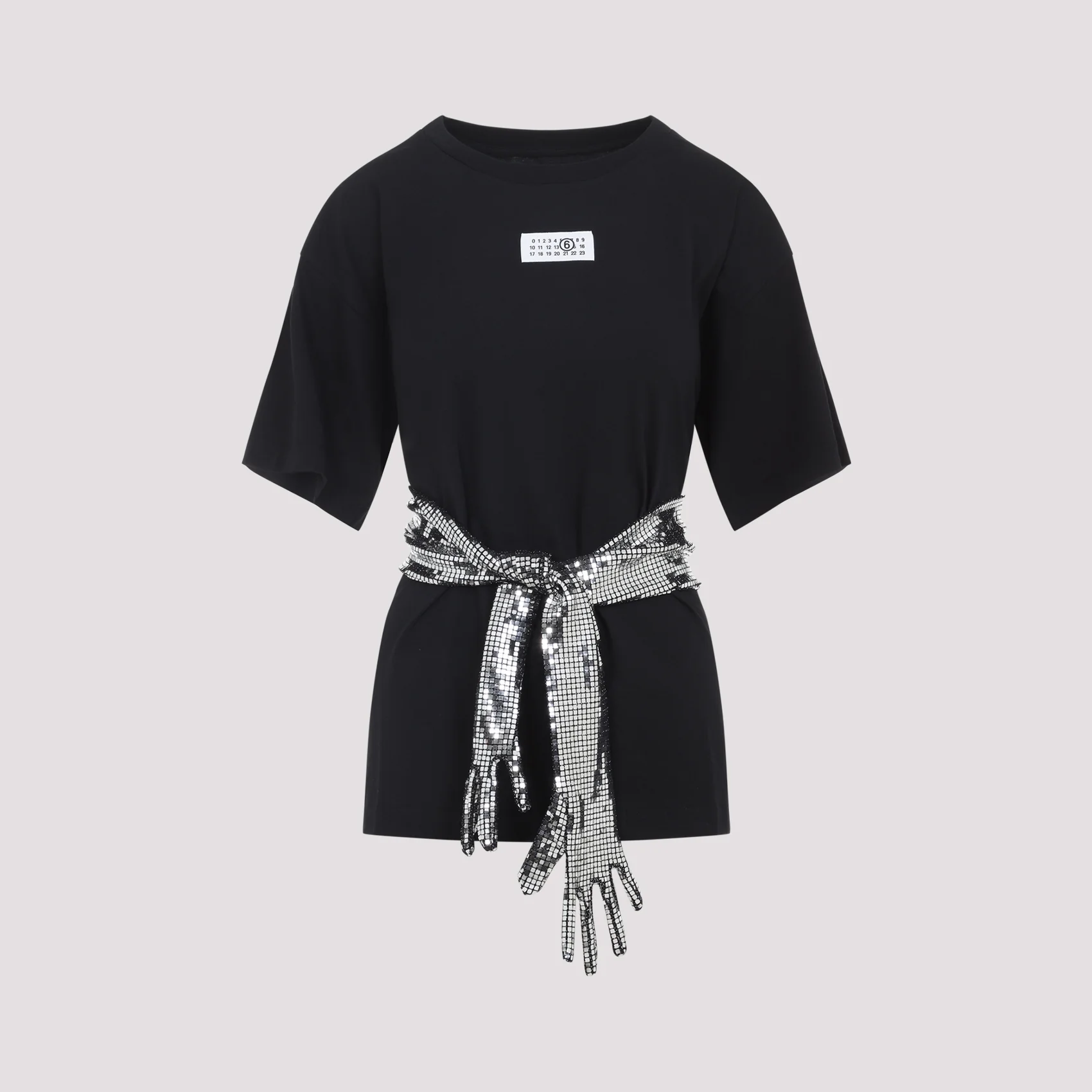 Mm6 Maison Margiela Glittering Detail Cotton T-Shirt - Image 3