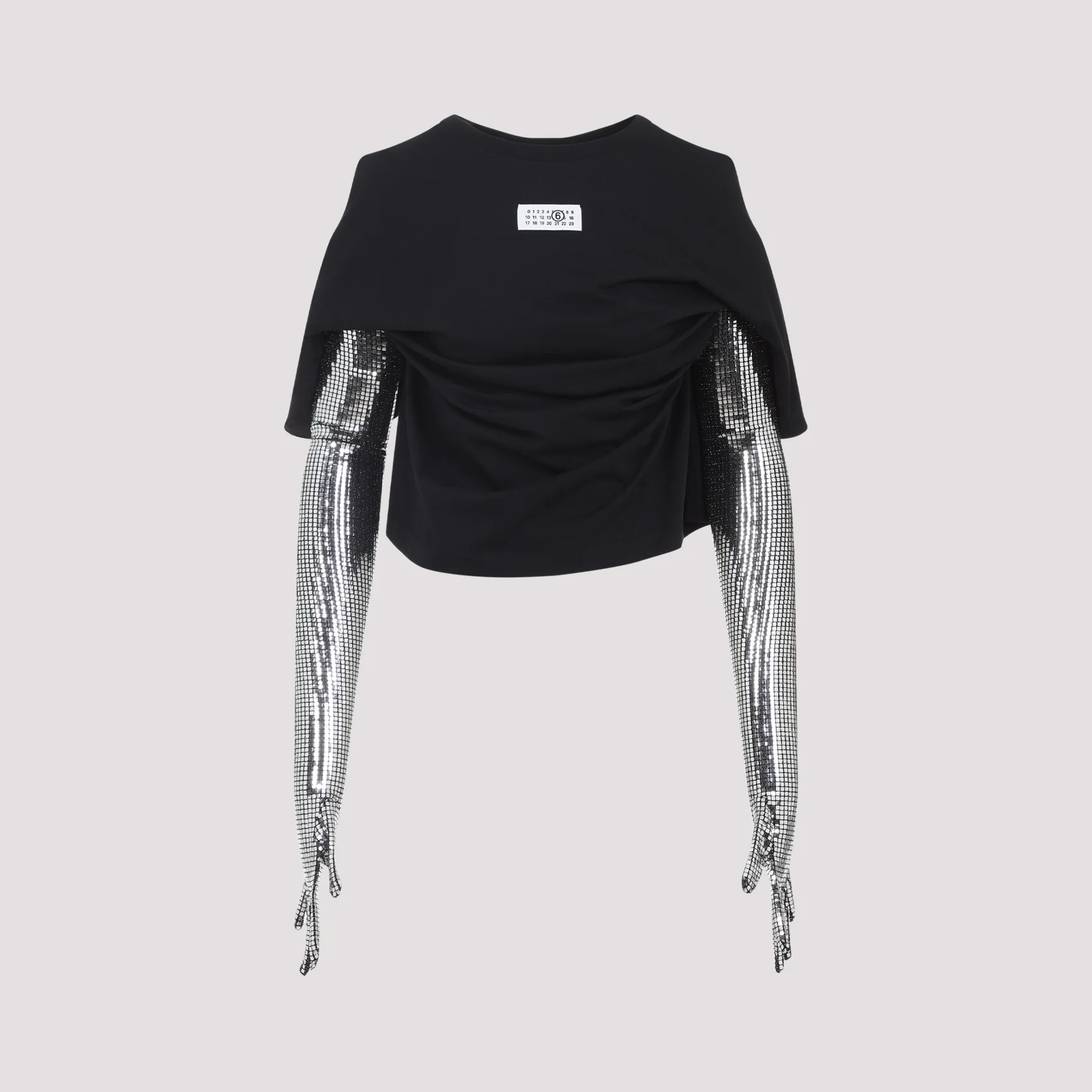 Mm6 Maison Margiela Glittering Detail Cotton T-Shirt - Image 4