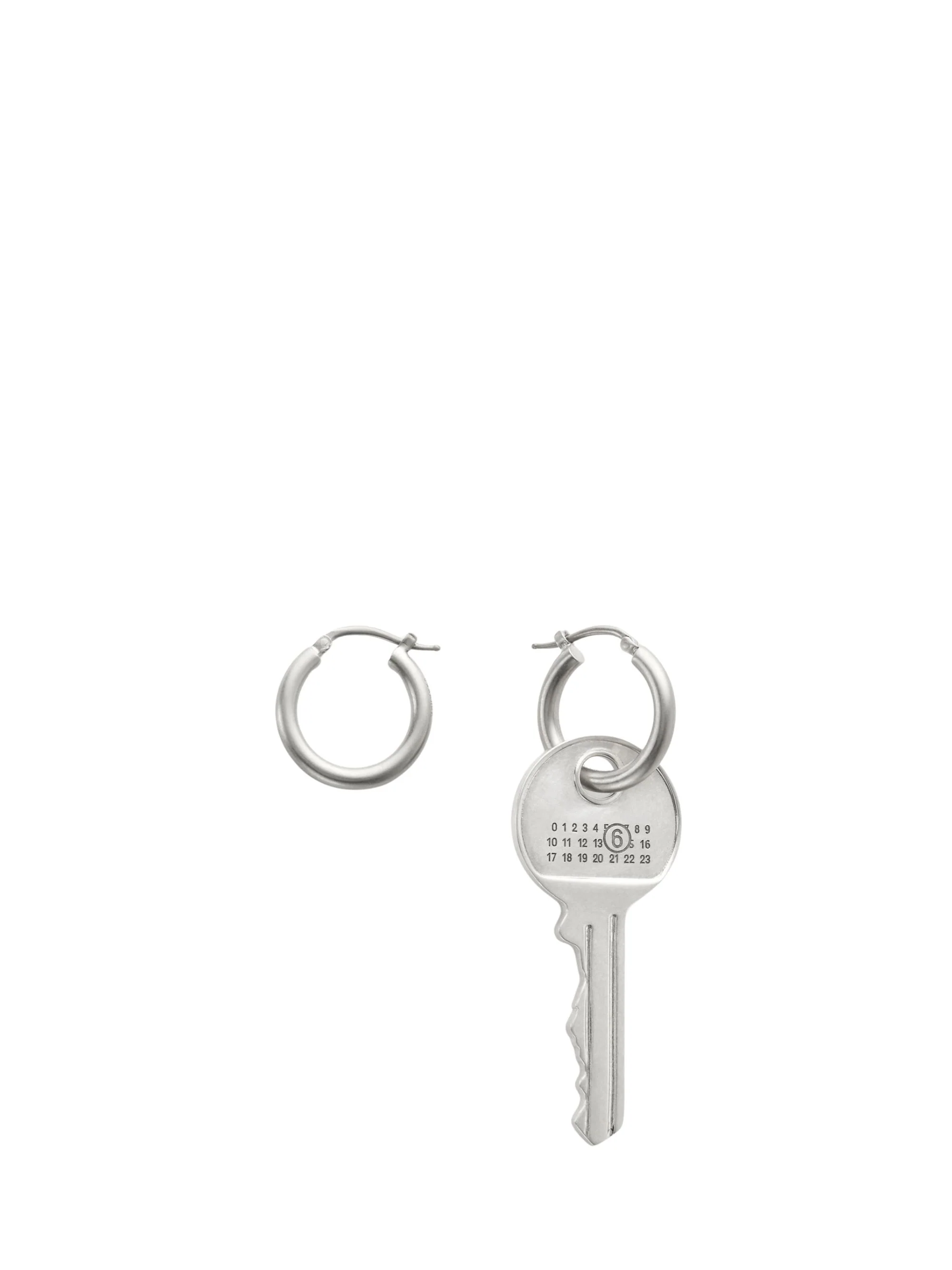 Mm6 Maison Margiela Key Pendant Earrings with Engraved Numeric Logo
